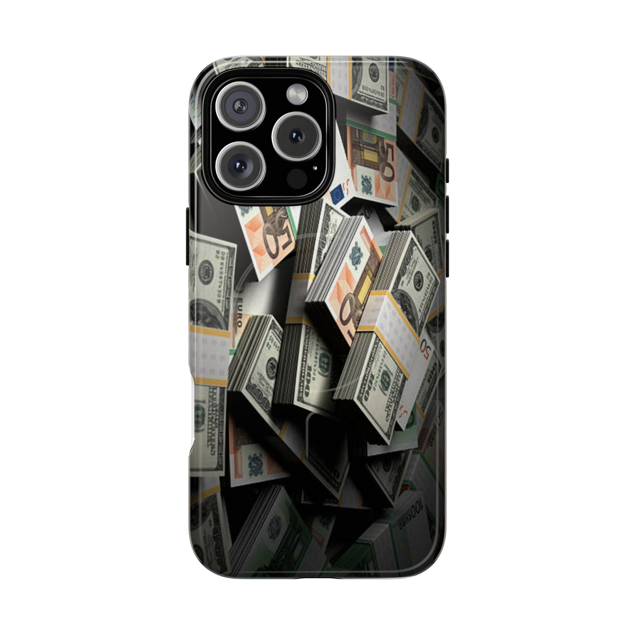 Coque de téléphone Argent Empilé | Coque magnétique robuste