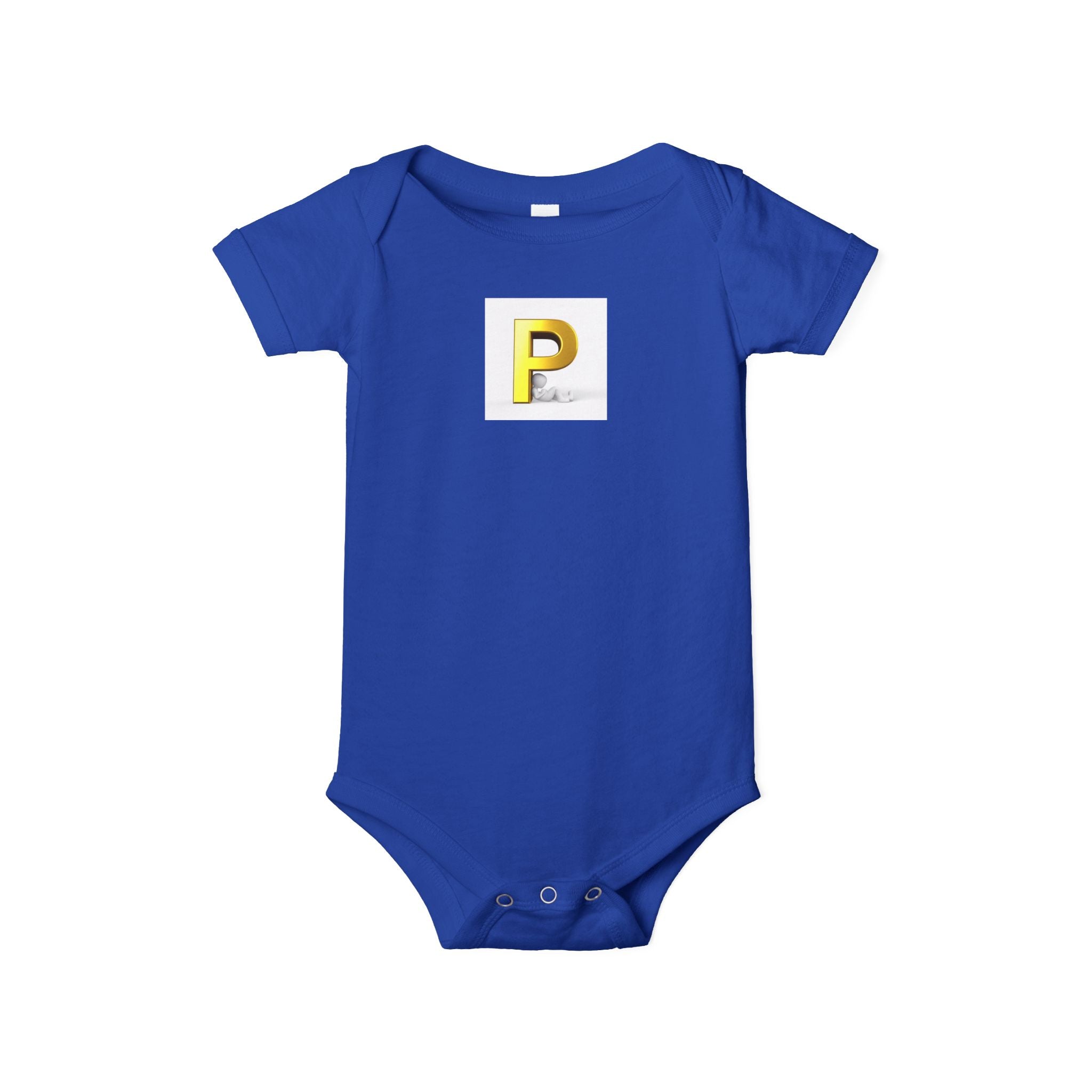 Body de bébé monogramme lettre P dorée | Grenouillère initiale