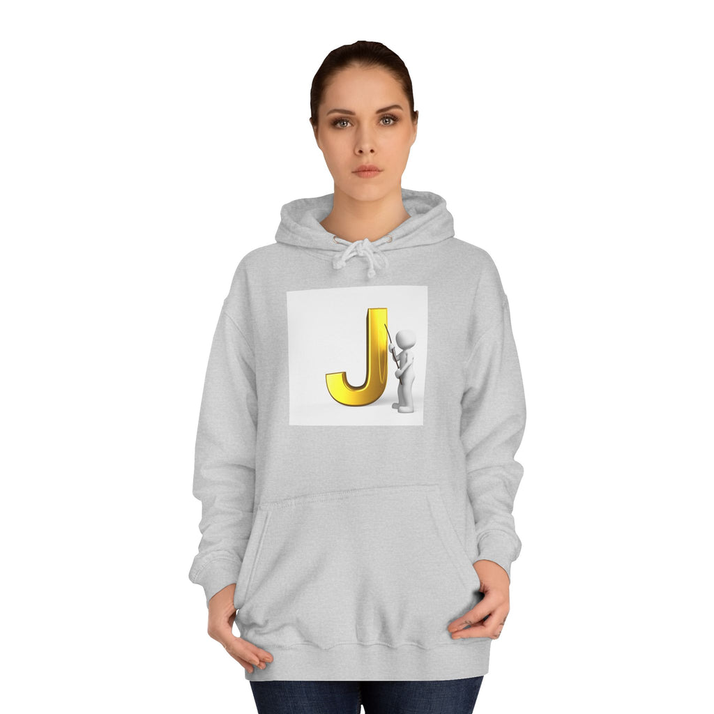 Golden Letter J Initial Hoodie | Monogram J Sweatshirt