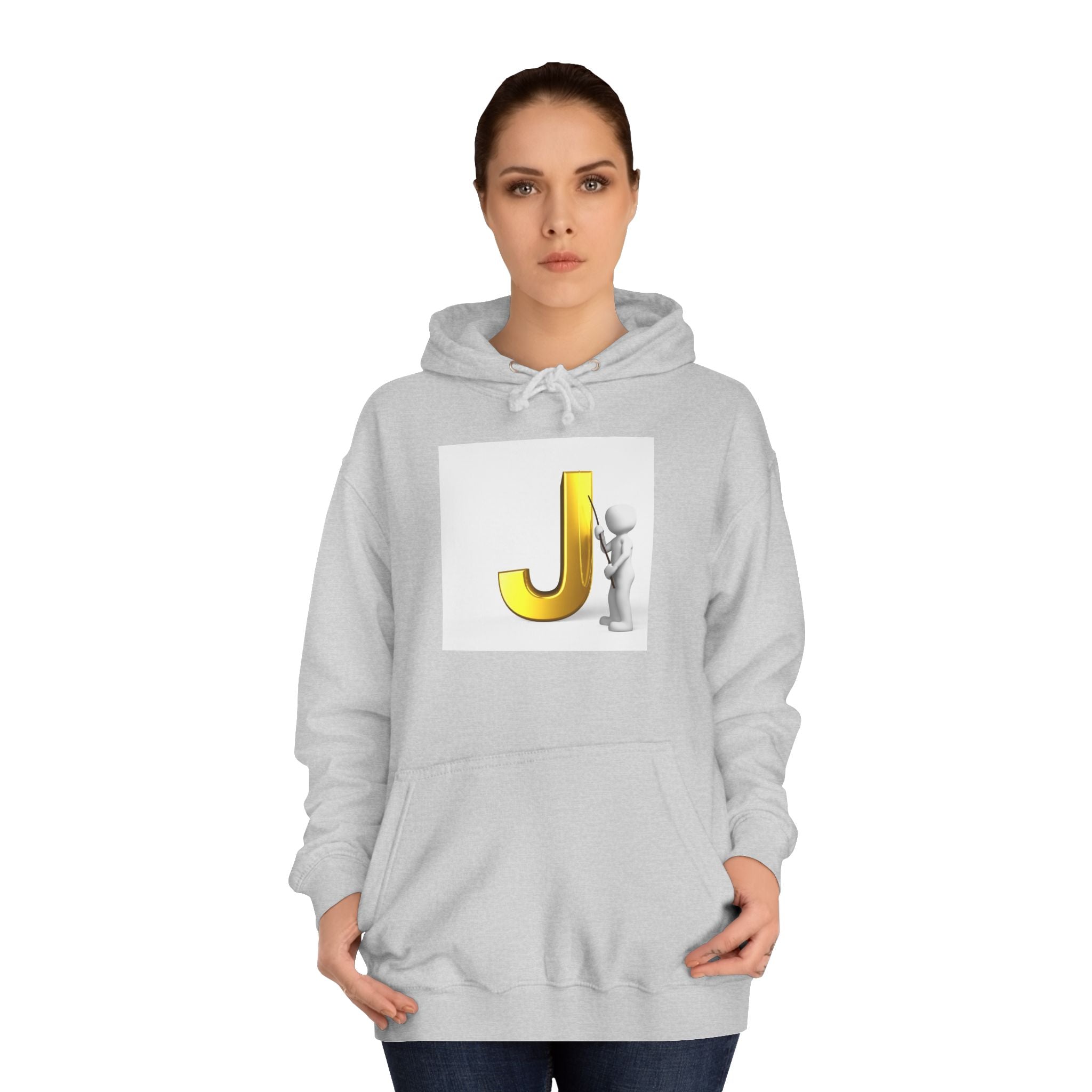 Golden Letter J Initial Hoodie | Monogram J Sweatshirt