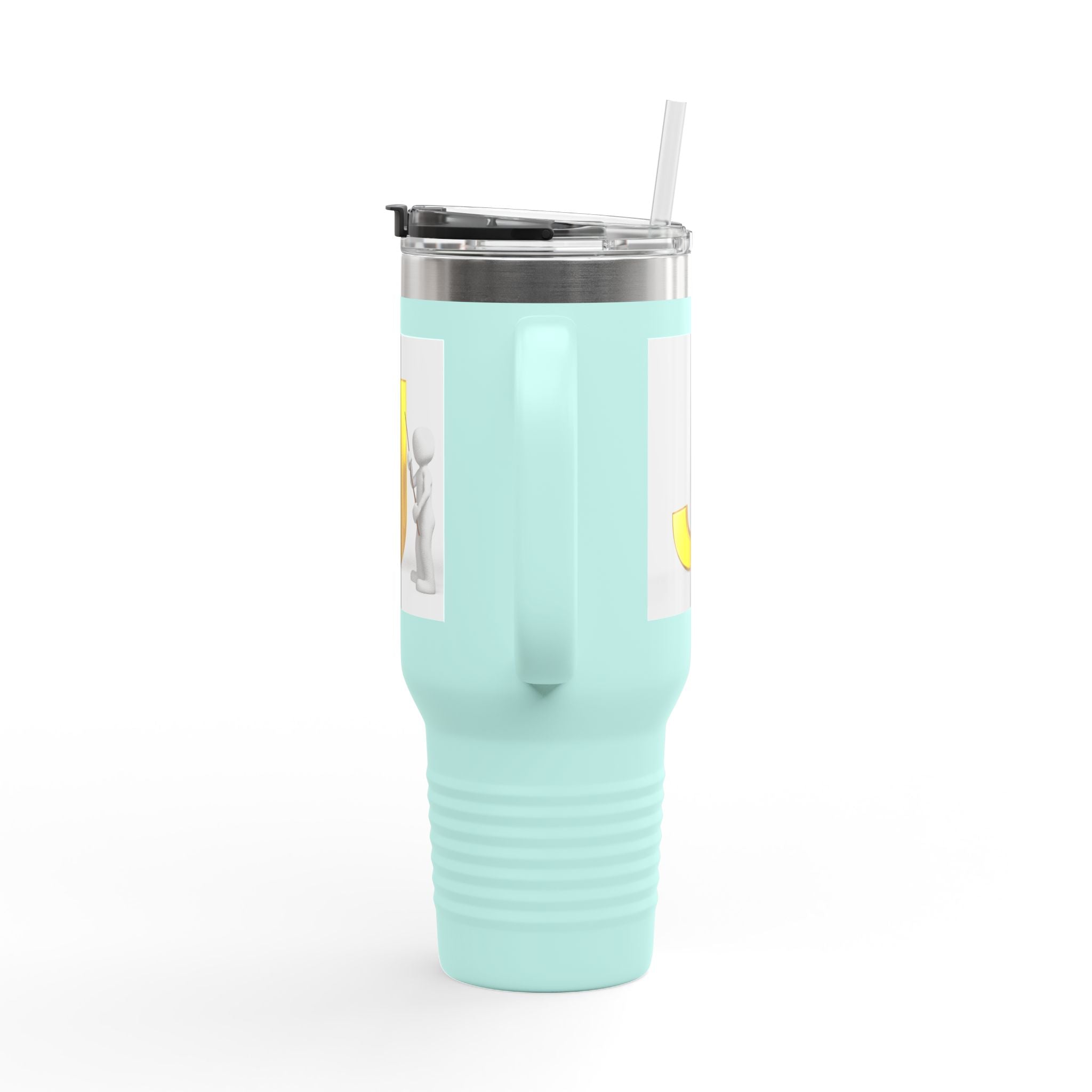 Gold Letter J Initial Travel Mug | 40oz Insulated Tumbler