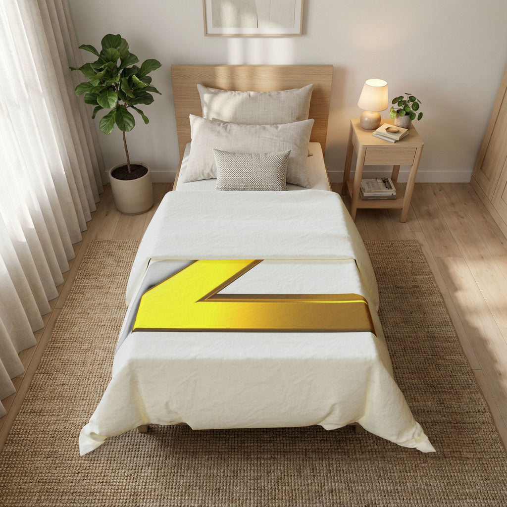 Gold Letter Z Duvet Cover | Monogram Initial Bedding