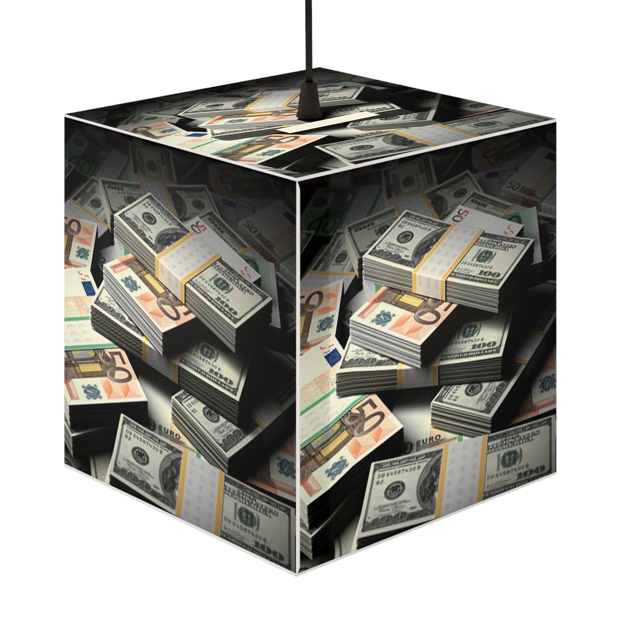 Stacks of Cash Light Cube Lamp | Money Pattern Hanging Light