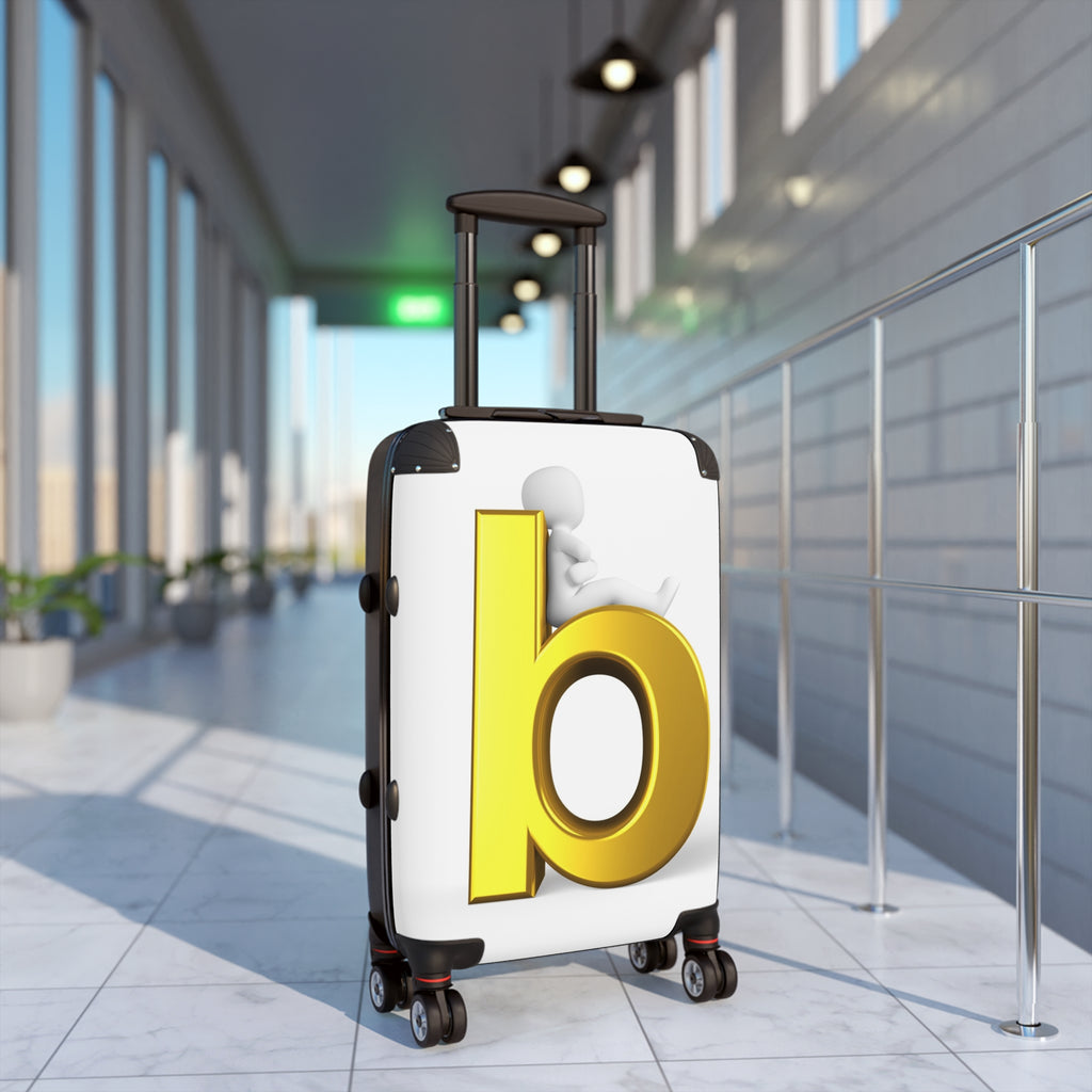 Gold Letter B Suitcase | Monogram Luggage