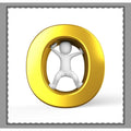 Gold Letter O with Stick Figure Coverlet