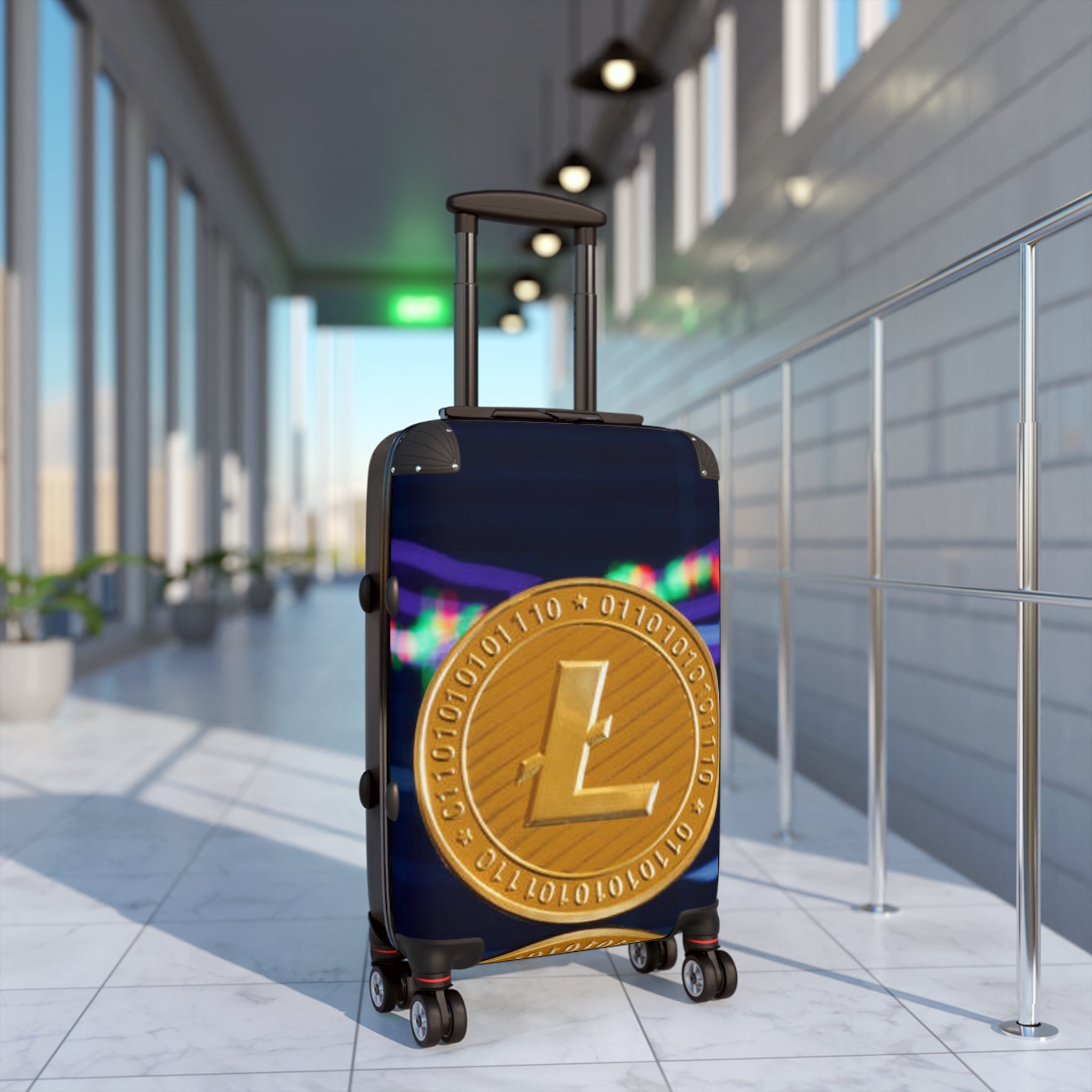Litecoin Crypto Coin Suitcase | Luggage with Cryptocurrency Design