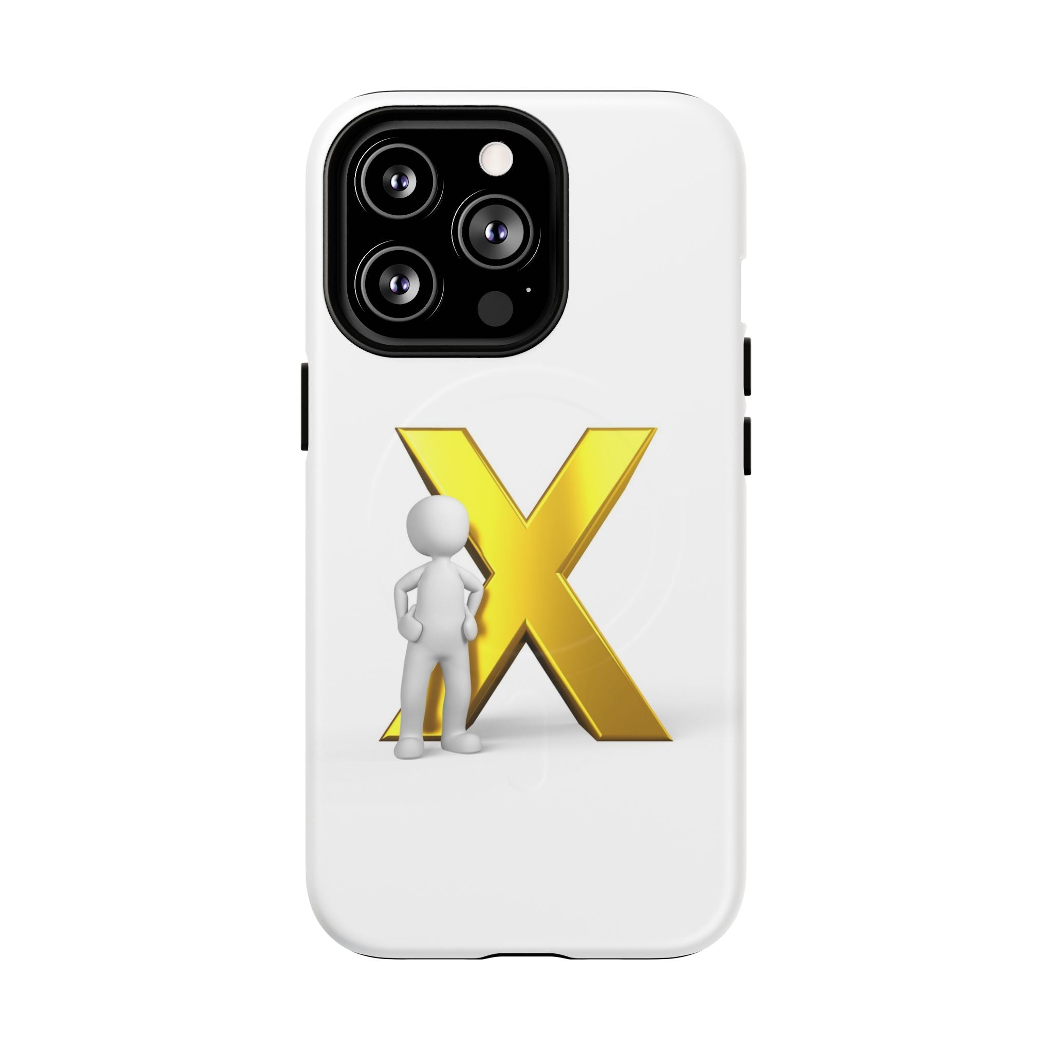 3D Figure with Gold X phone case | Magnetic Tough Case