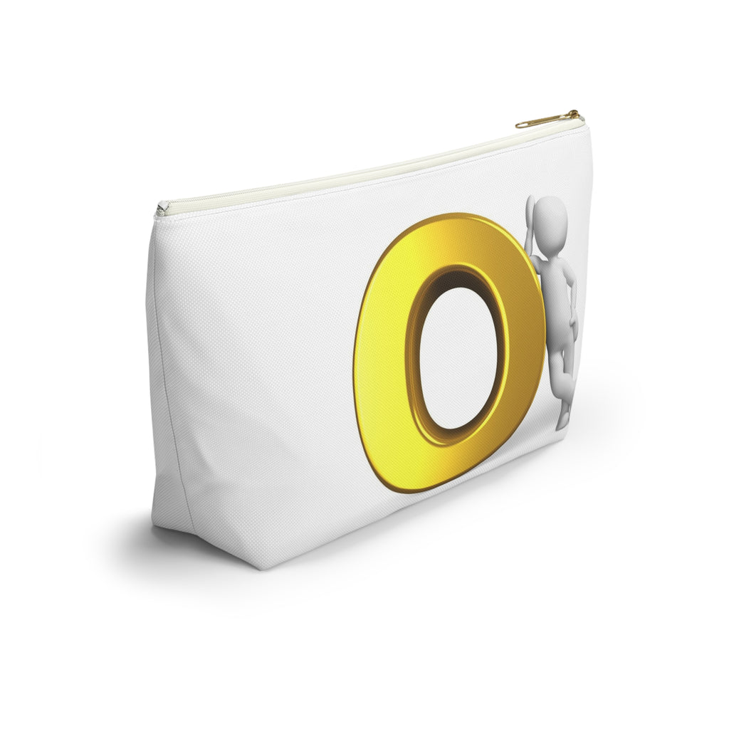 Gold Letter O Accessory Pouch | T-Bottom Cosmetic Bag