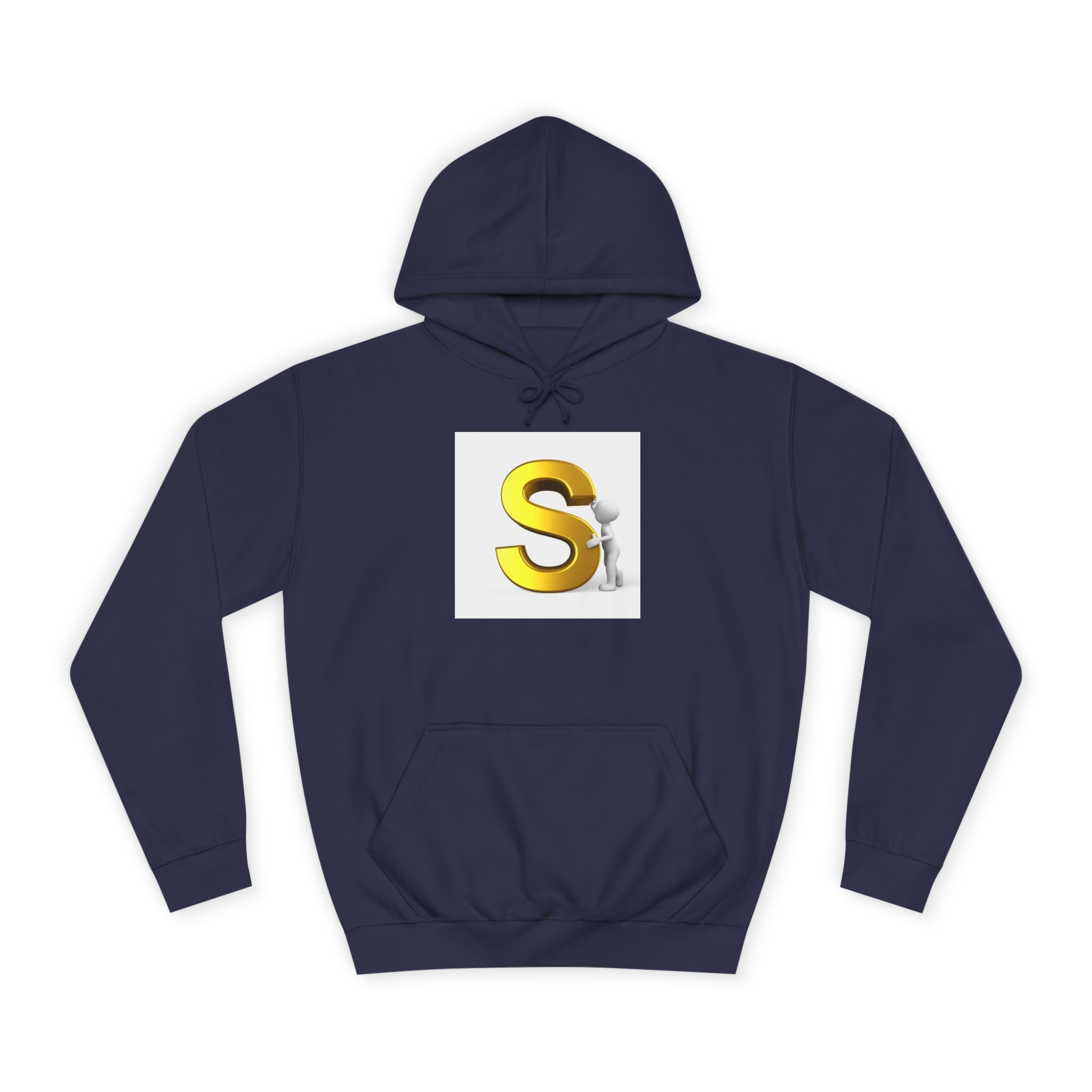 Gold Letter S with Character Hoodie | Initial Monogram Sweatshirt