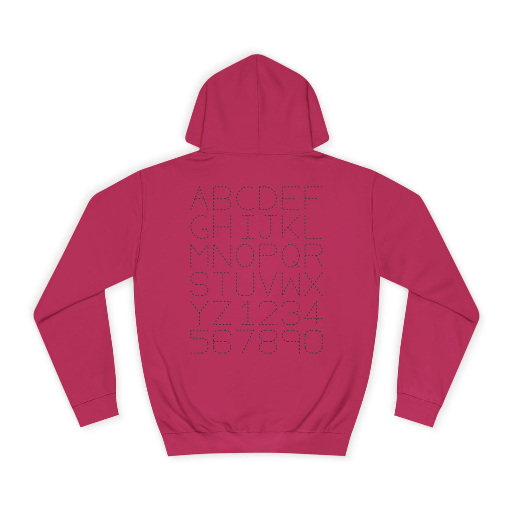 College Dotted Alphabet Hoodie | Campus Sweatshirt, Collegiate Style