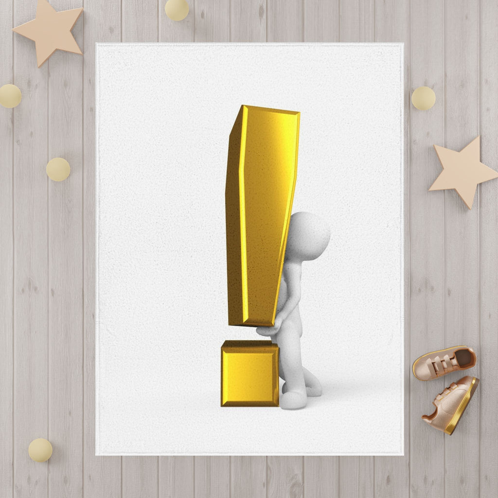 Gold Exclamation Mark Character Toddler Blanket | Playroom Decor