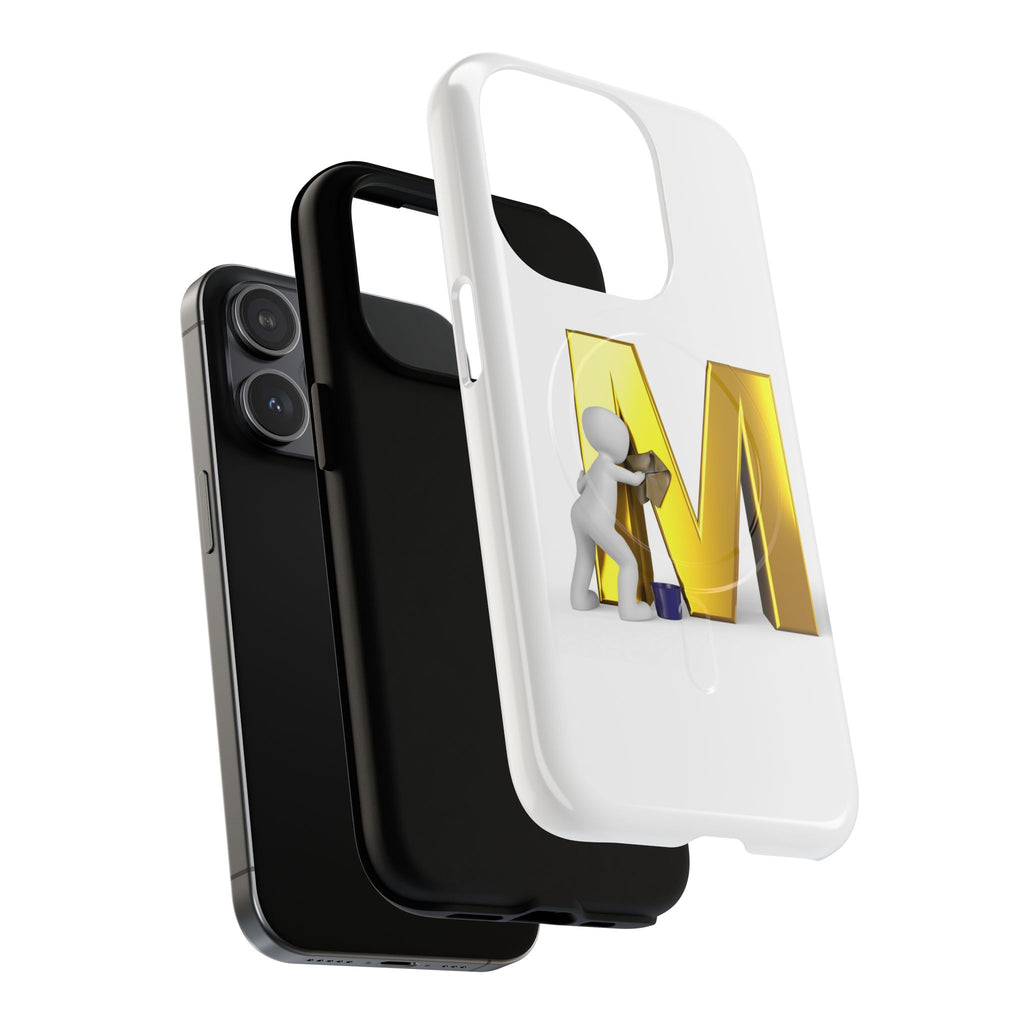 Gold Letter M with Worker Phone Case | Magnetic Tough Case