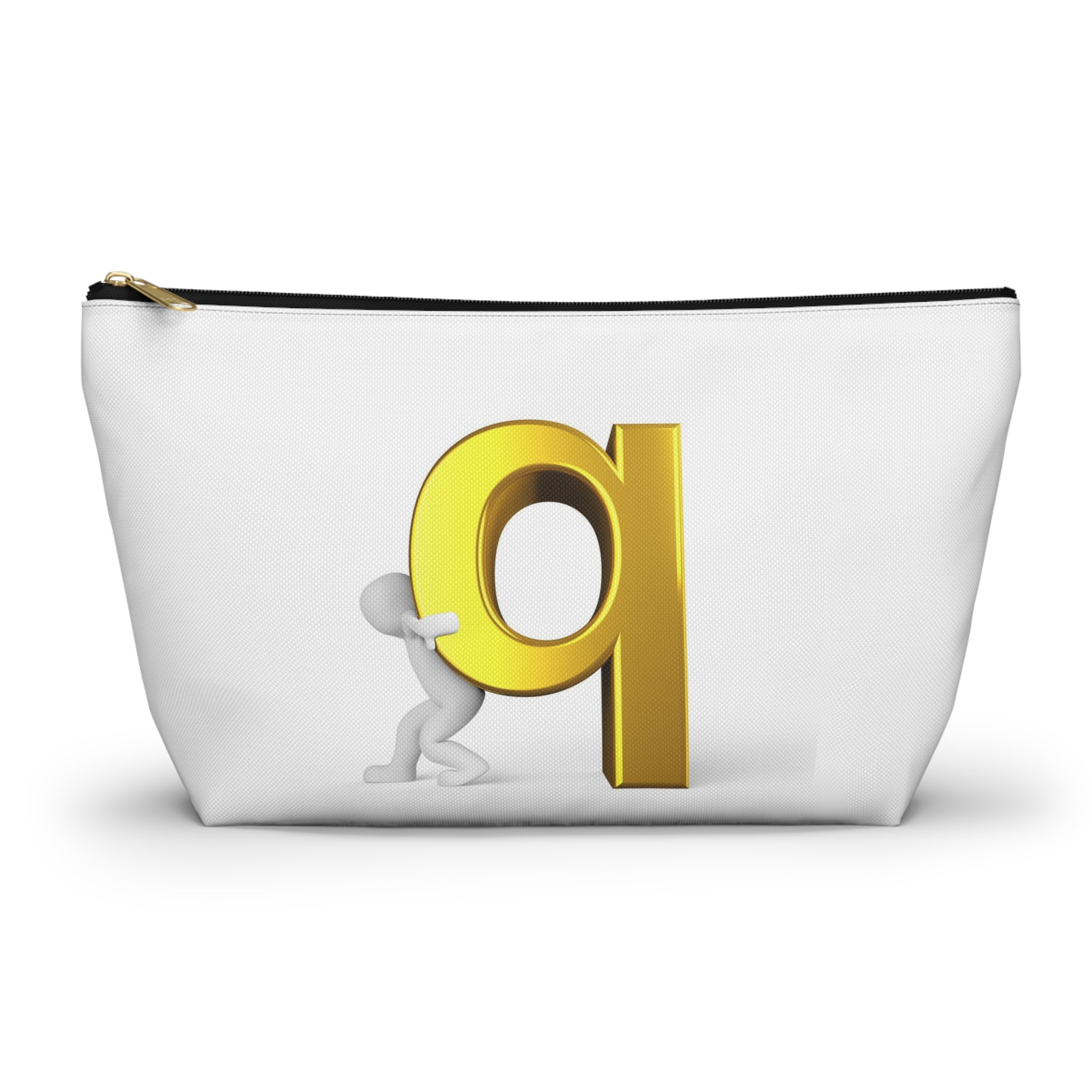 Gold Letter Q Monogram Accessory Pouch | T-Bottom Makeup Bag
