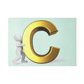 Gold Letter C Glass Cutting Board | Initial Monogram Kitchen Decor