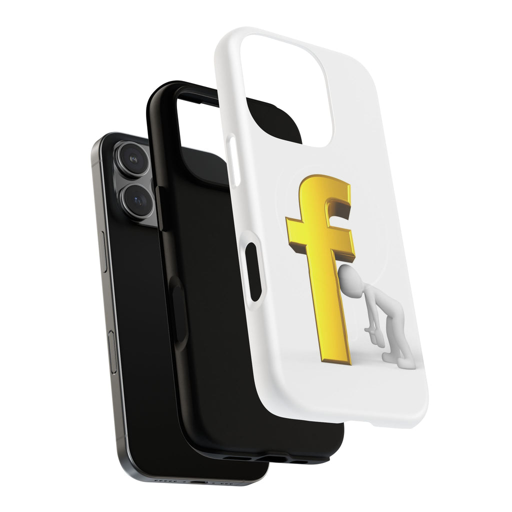 3D Gold Letter F Phone Case | Tough Magnetic Case