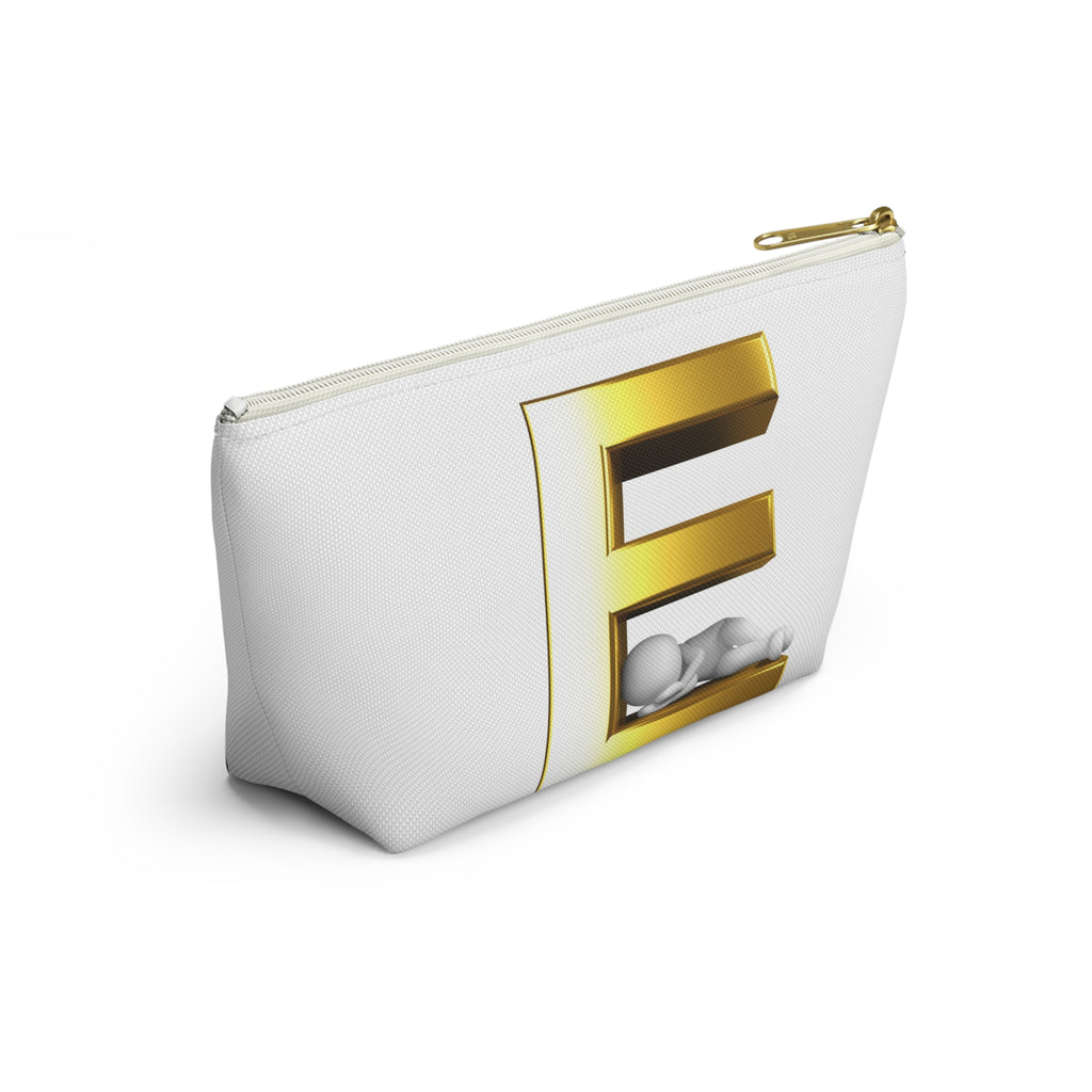 Golden Letter E with Sleeping Baby Accessory Pouch