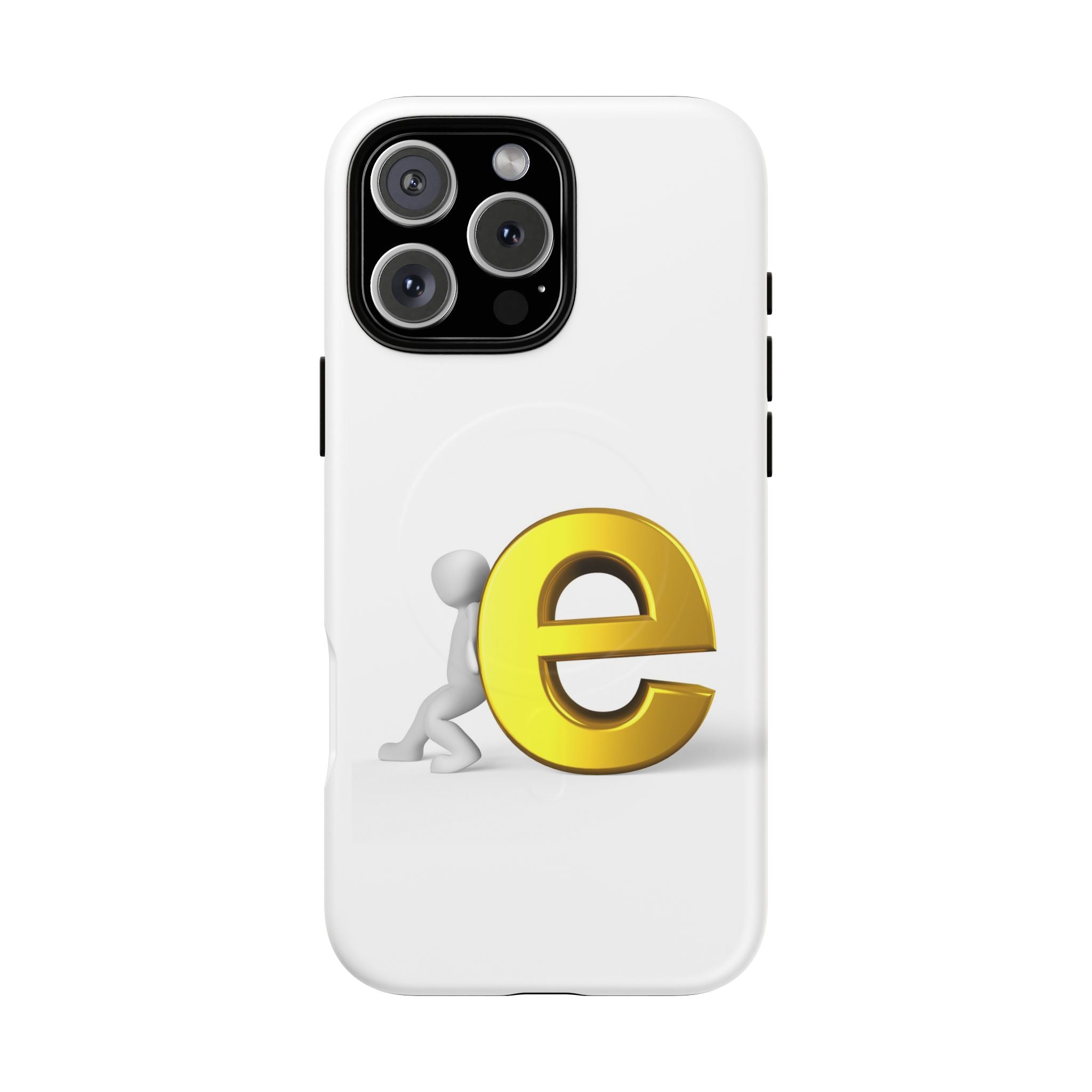 3D Gold Letter E Phone Case | Tough Magnetic Case