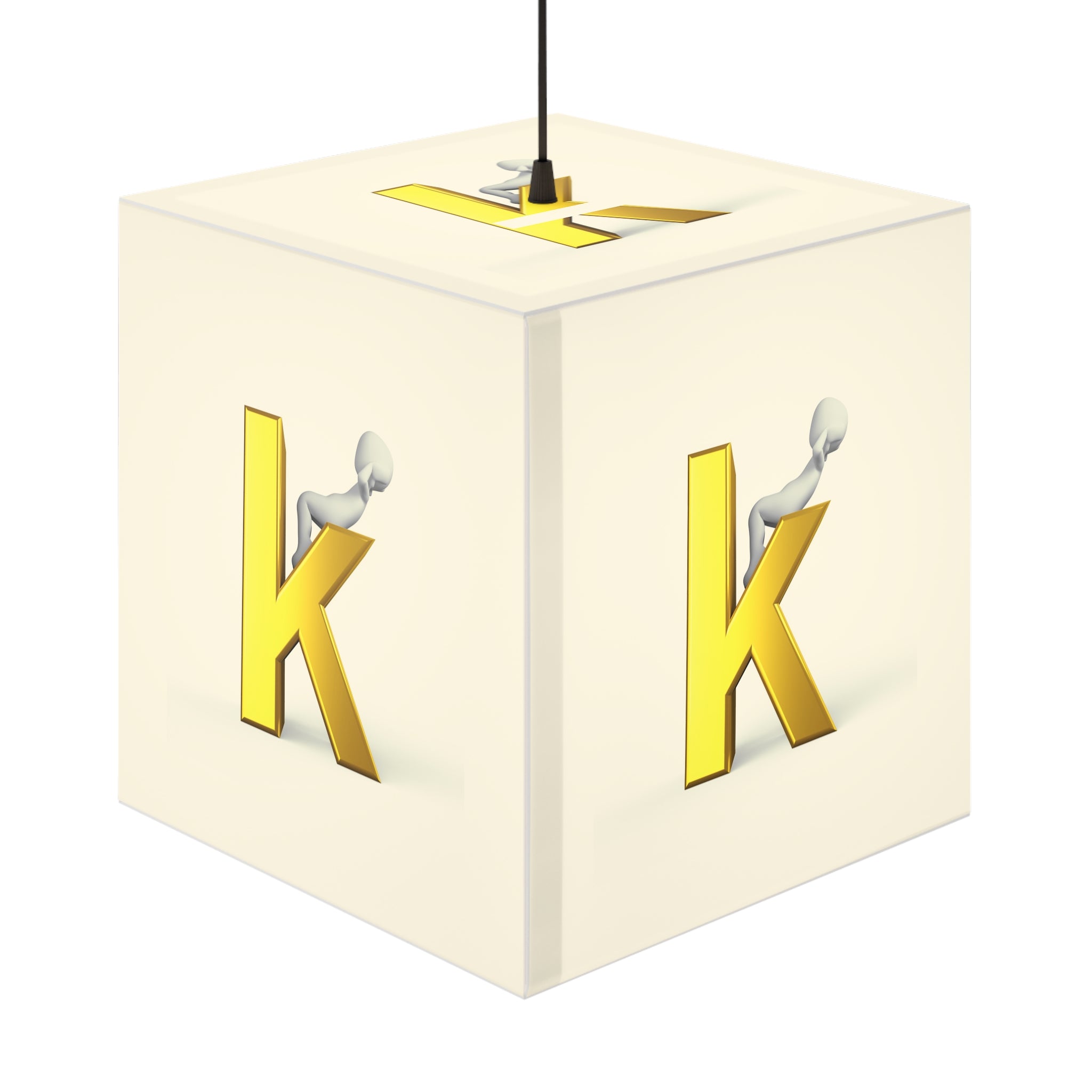 Golden K Initial Cube Lamp | Light Cube Lamp, Monogram Home Decor