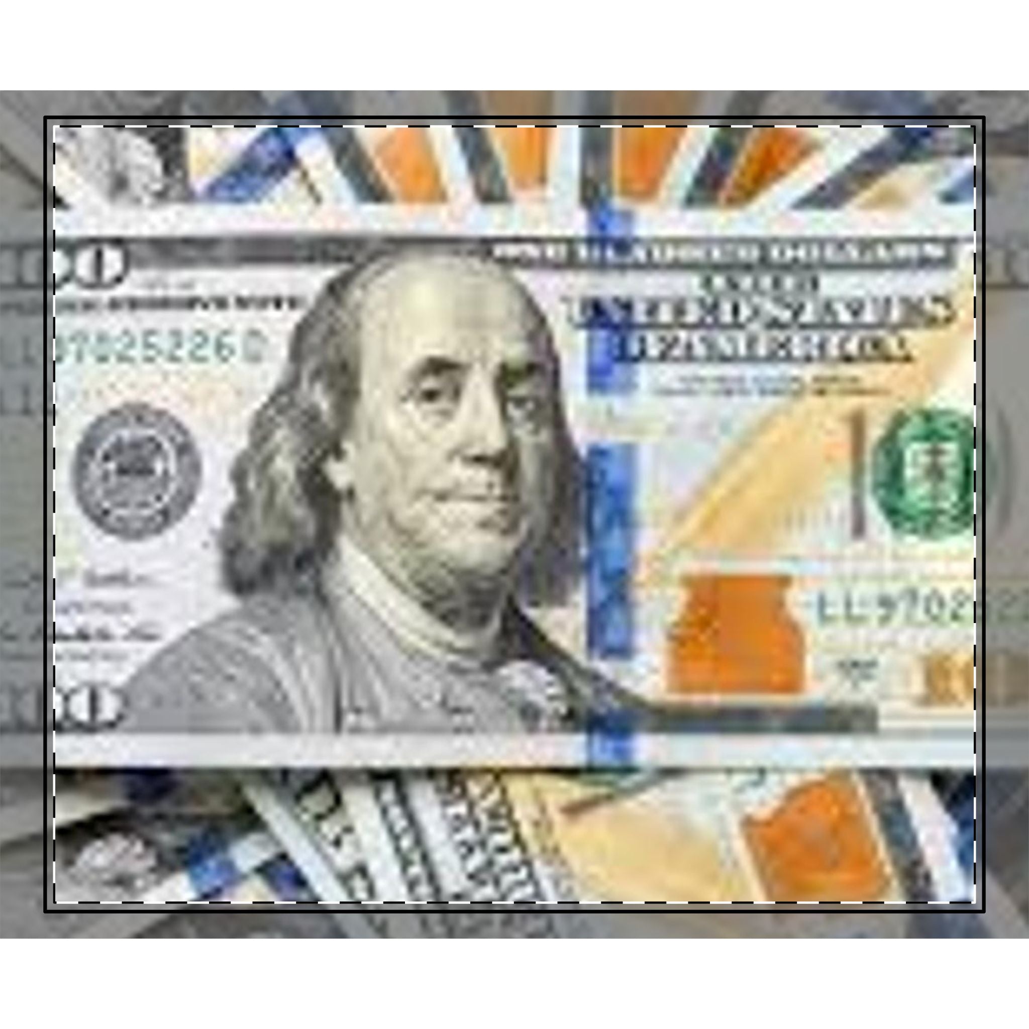 Hundred Dollar Bill Woven-Style Coverlet | Money Print Coverlet