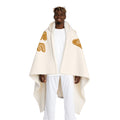 Gingerbread Cookie Pattern Hooded Blanket | Sherpa Fleece Hooded Blanket