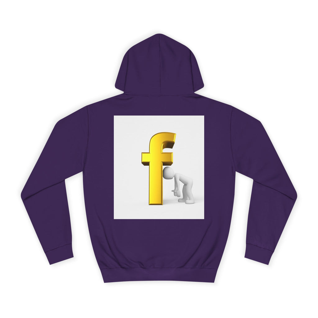 Yellow 3D Letter F Kneeling Figure Hoodie | Typography Graphic