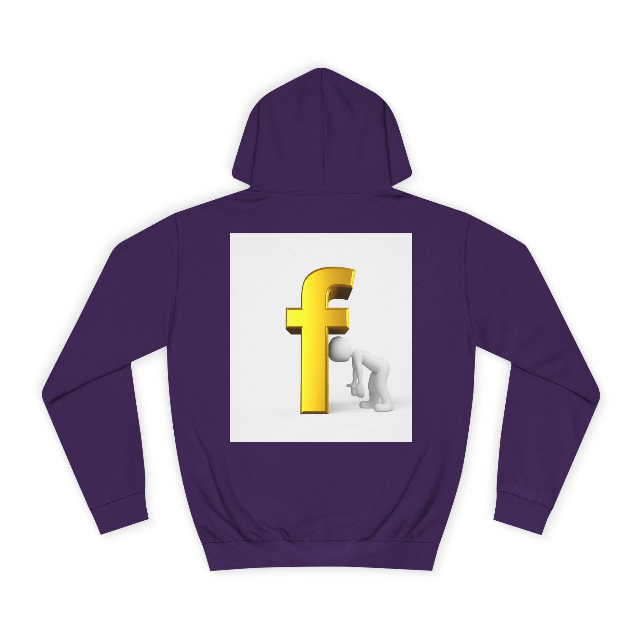 Yellow 3D Letter F Kneeling Figure Hoodie | Typography Graphic