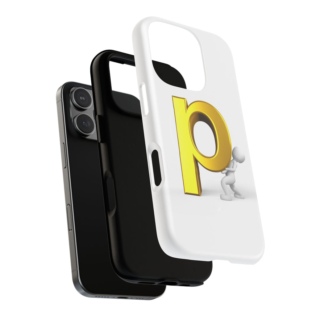 3D Gold Letter P Phone Case | Tough Magnetic Phone Case
