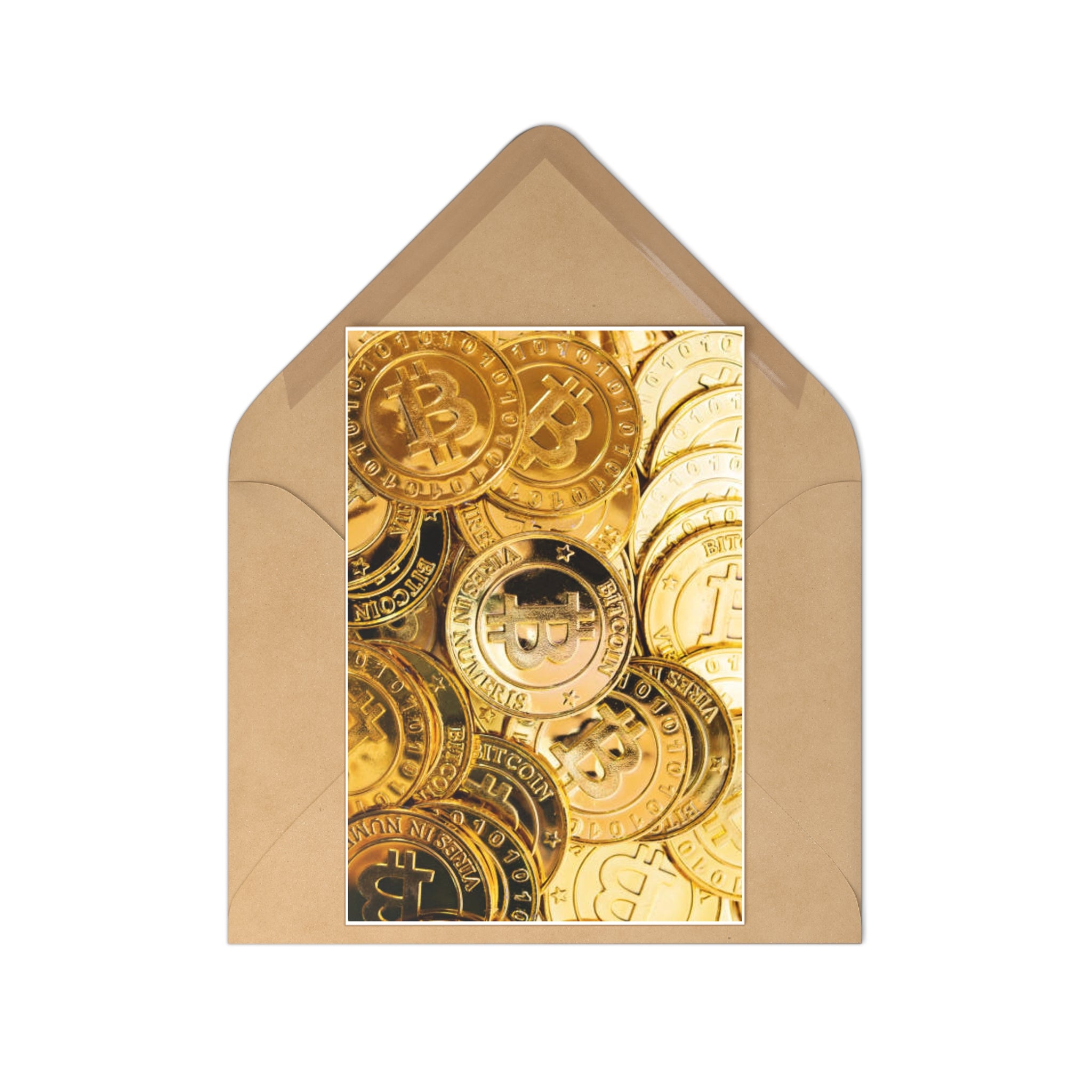 Bitcoin Coins Postcards | Cryptocurrency Crypto Art Postcard Set (7 pcs)