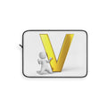 Gold Letter V Initial Laptop Sleeve | Monogram Alphabet Case