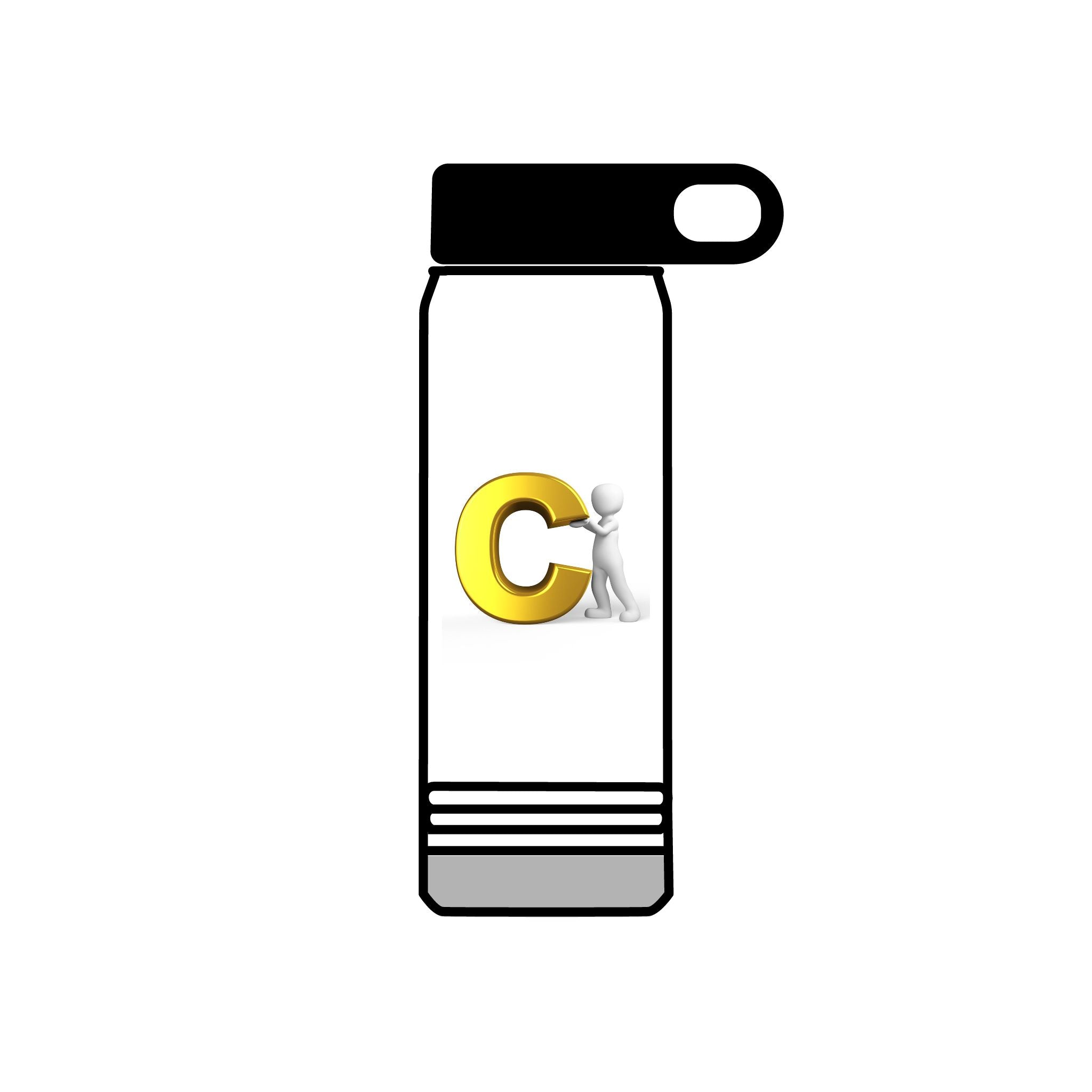 Gold Letter C Logo Water Bottle | 20oz Insulated Bottle
