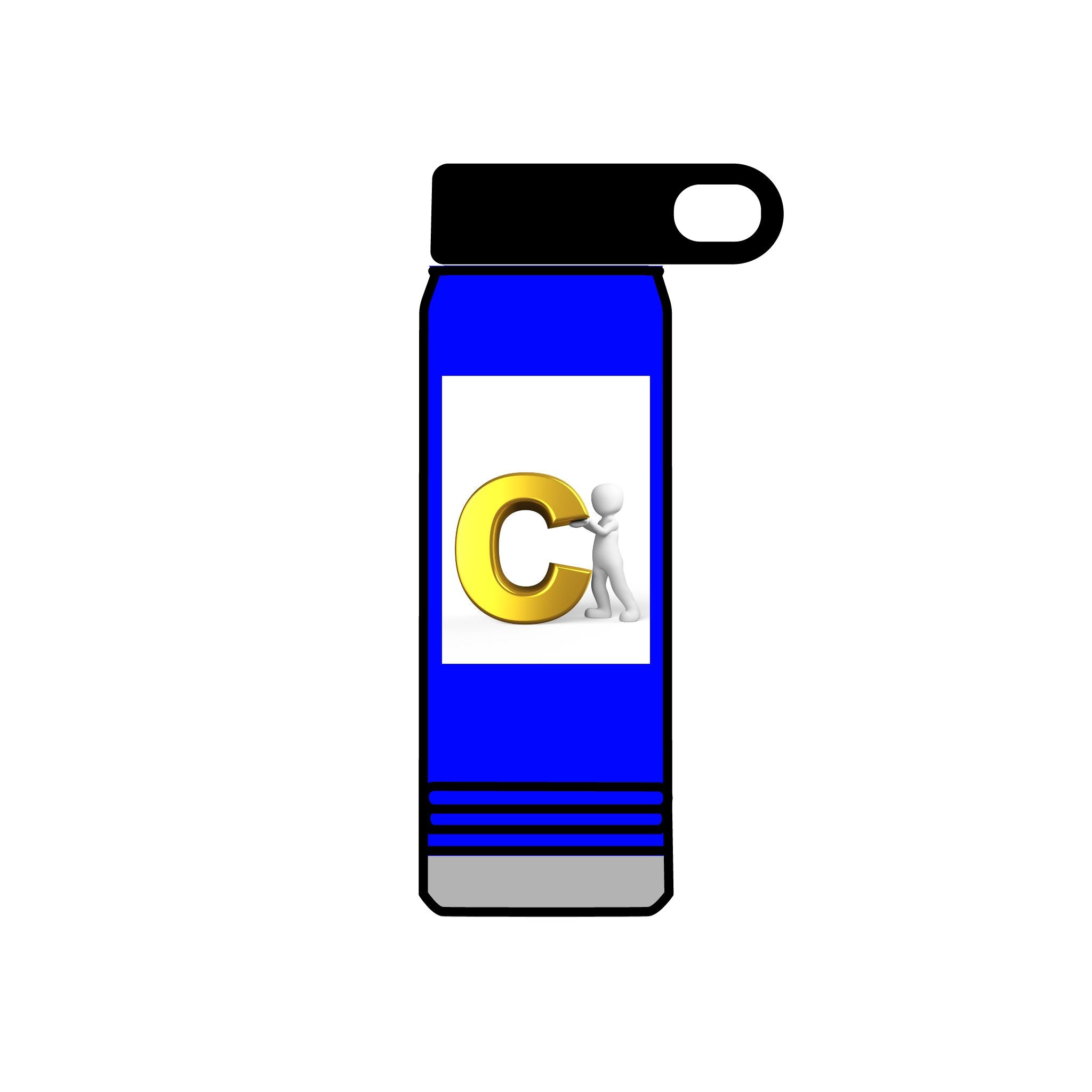 Gold Letter C Logo Water Bottle | 20oz Insulated Bottle