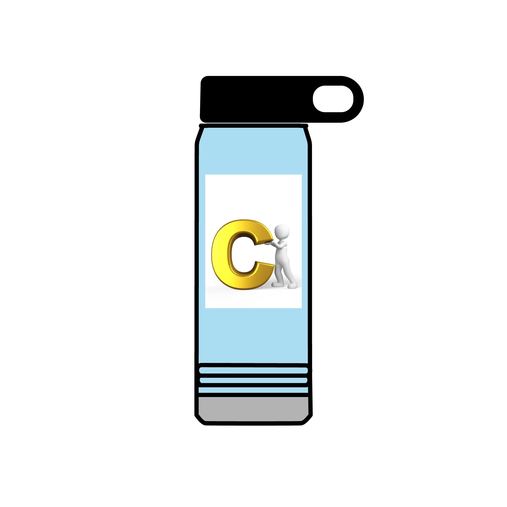 Gold Letter C Logo Water Bottle | 20oz Insulated Bottle