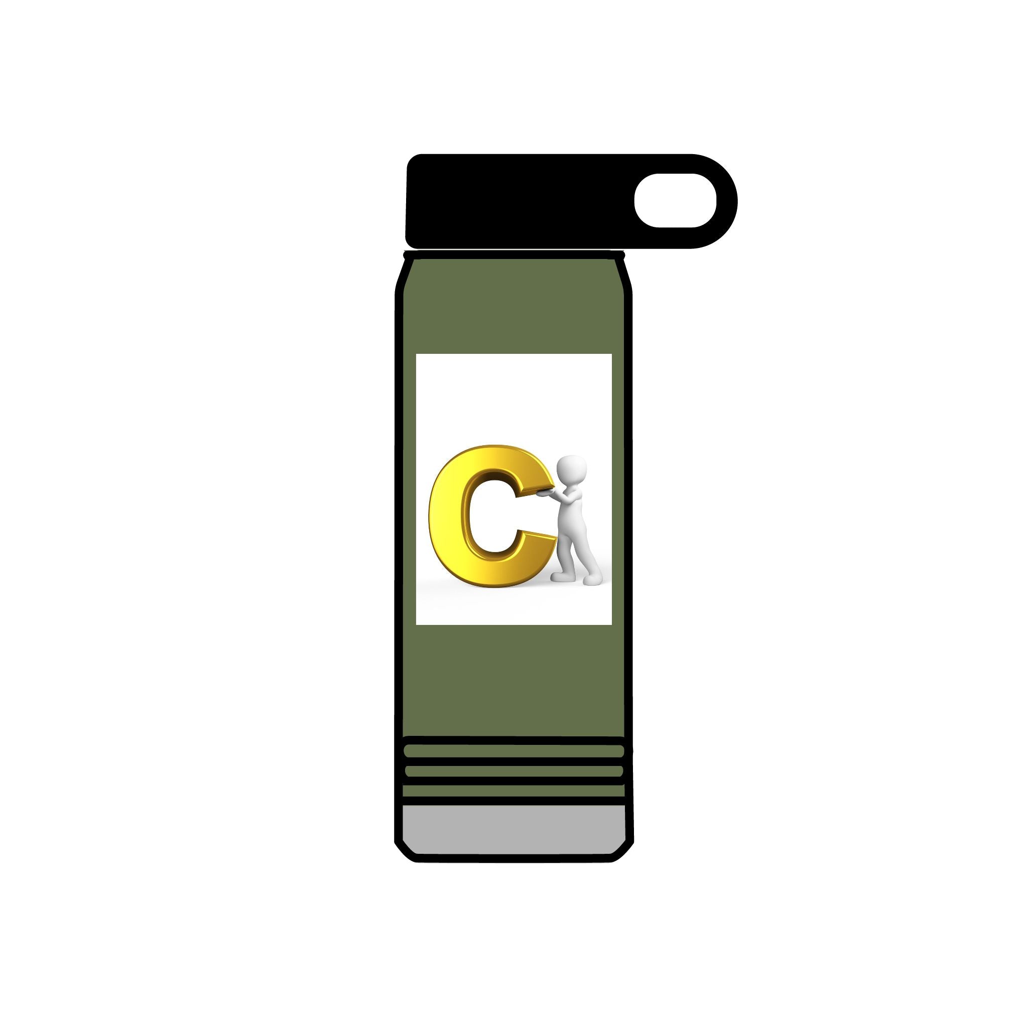 Gold Letter C Logo Water Bottle | 20oz Insulated Bottle
