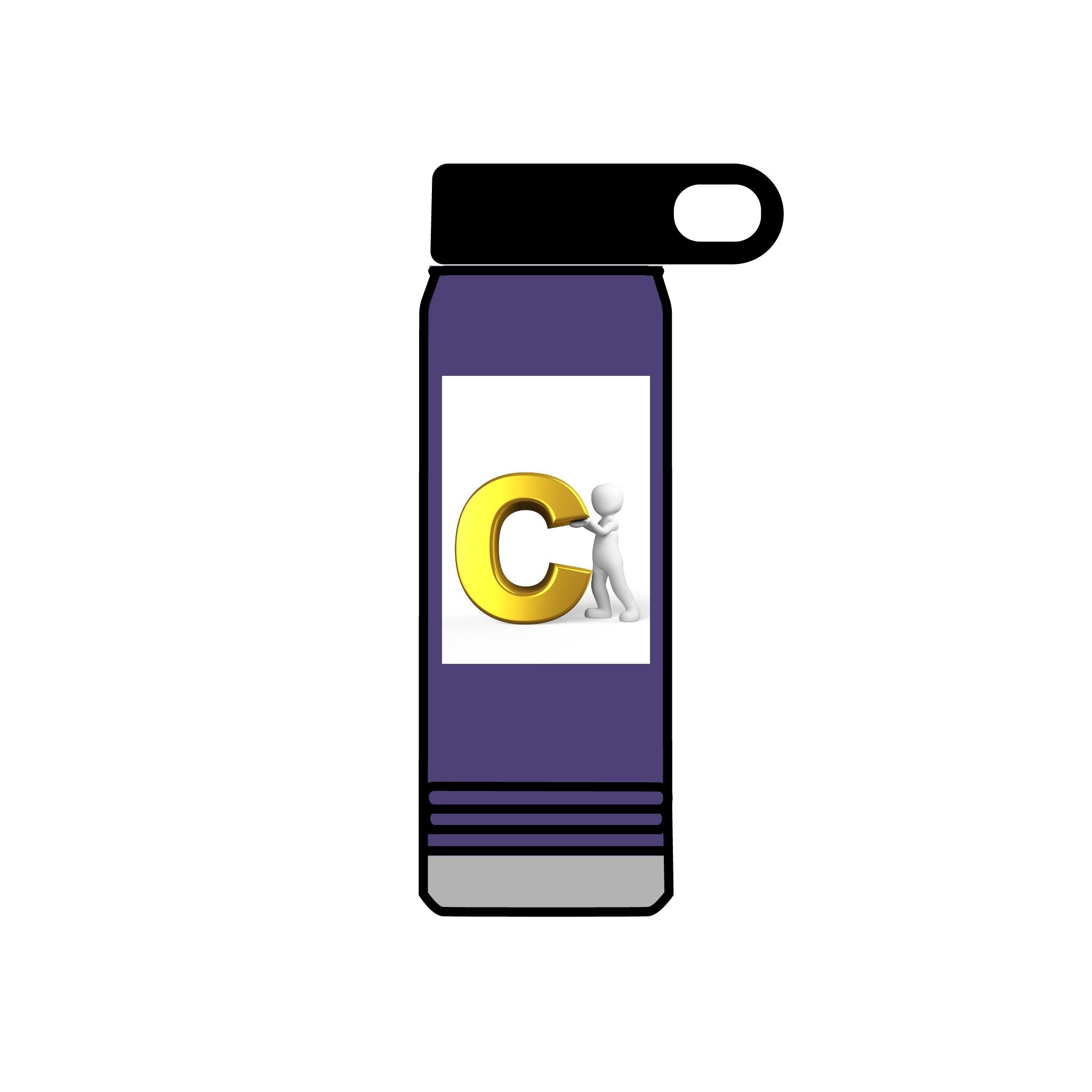 Gold Letter C Logo Water Bottle | 20oz Insulated Bottle