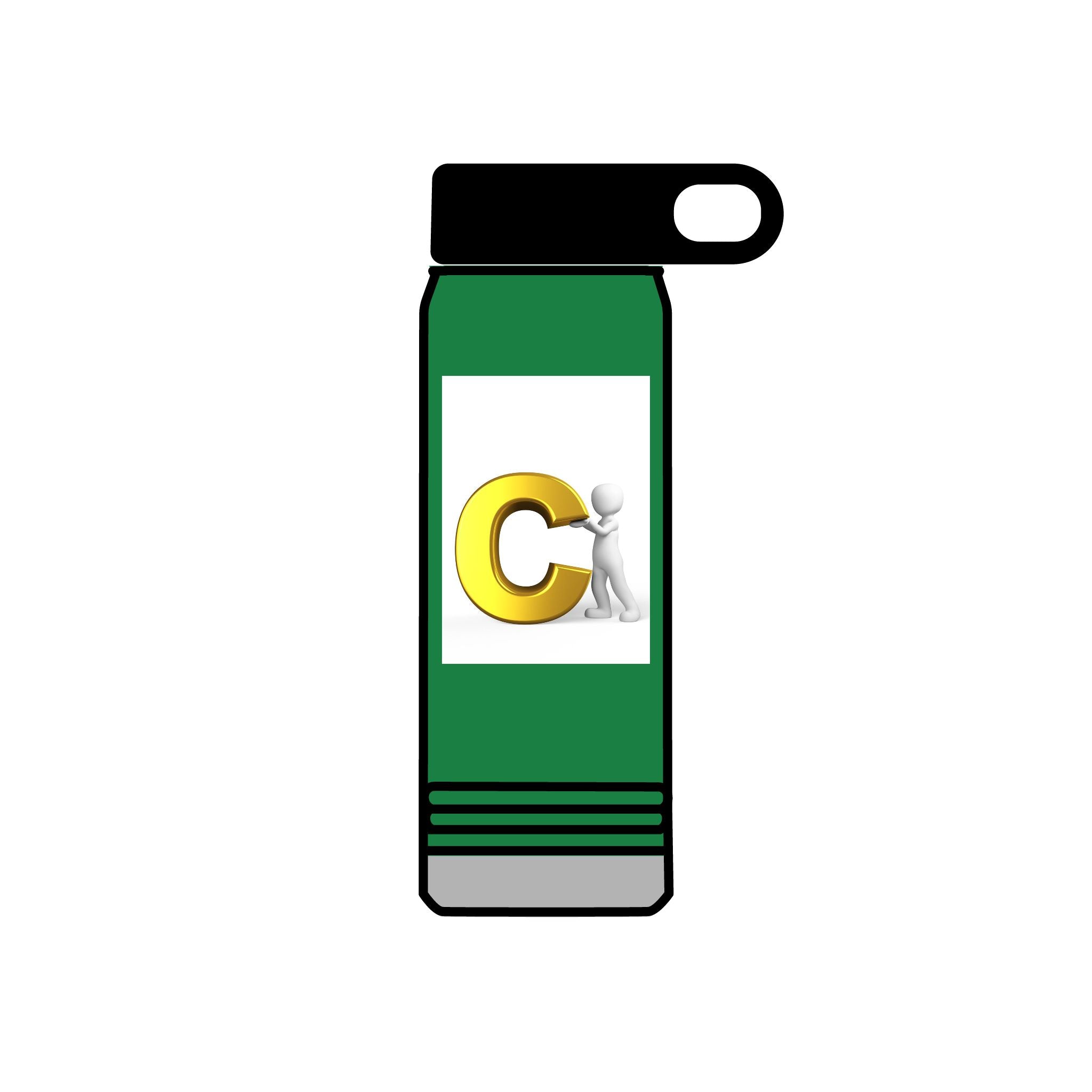 Gold Letter C Logo Water Bottle | 20oz Insulated Bottle