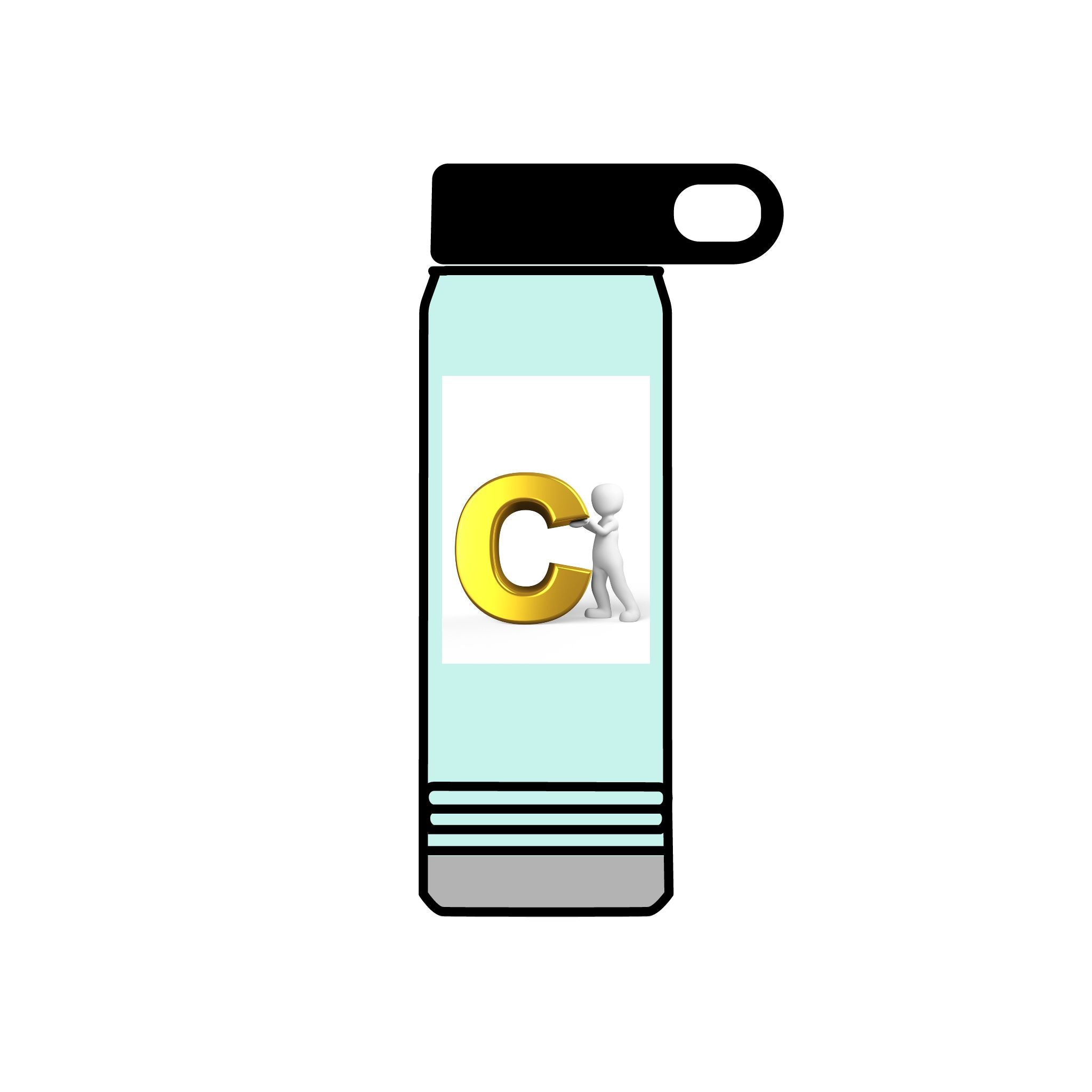 Gold Letter C Logo Water Bottle | 20oz Insulated Bottle