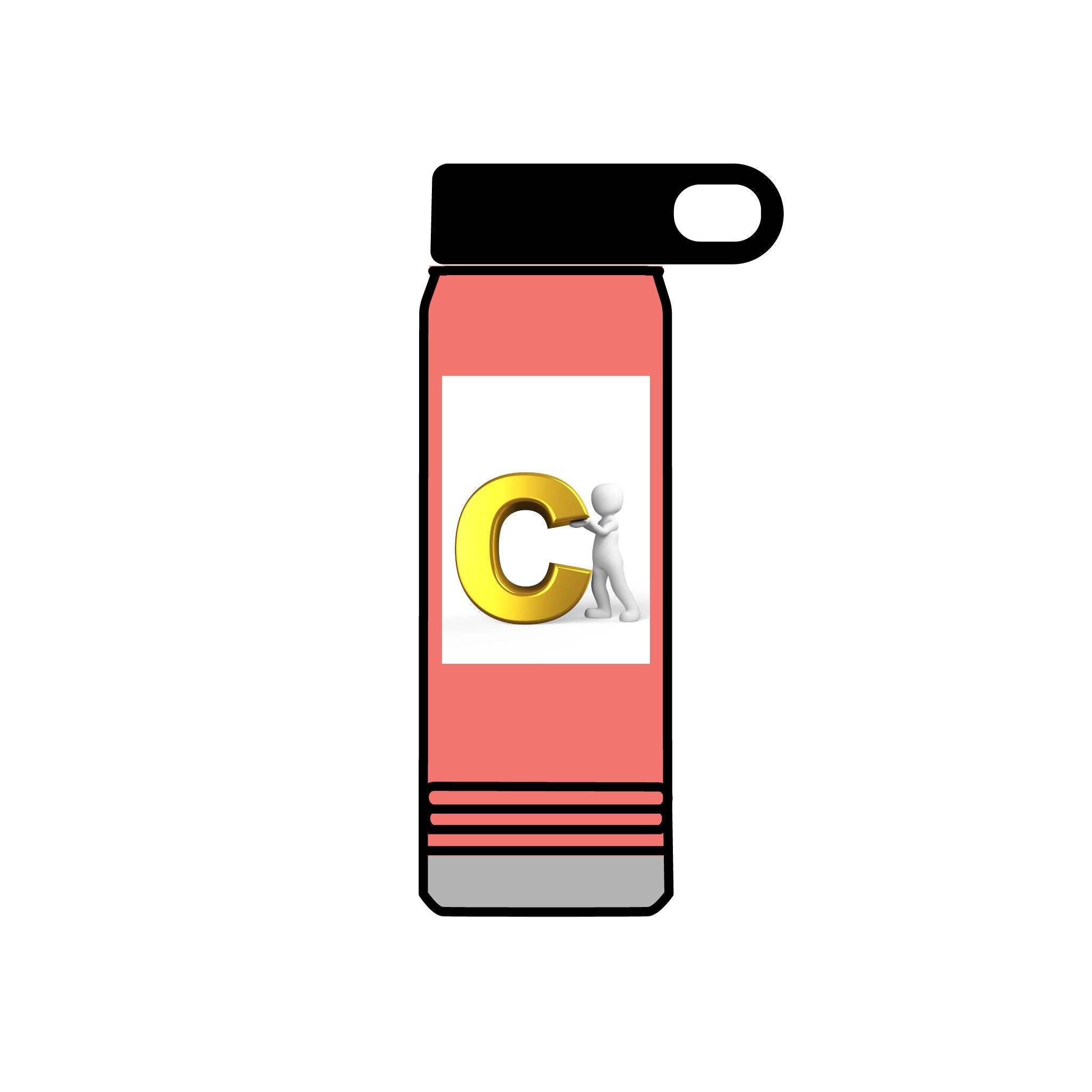 Gold Letter C Logo Water Bottle | 20oz Insulated Bottle