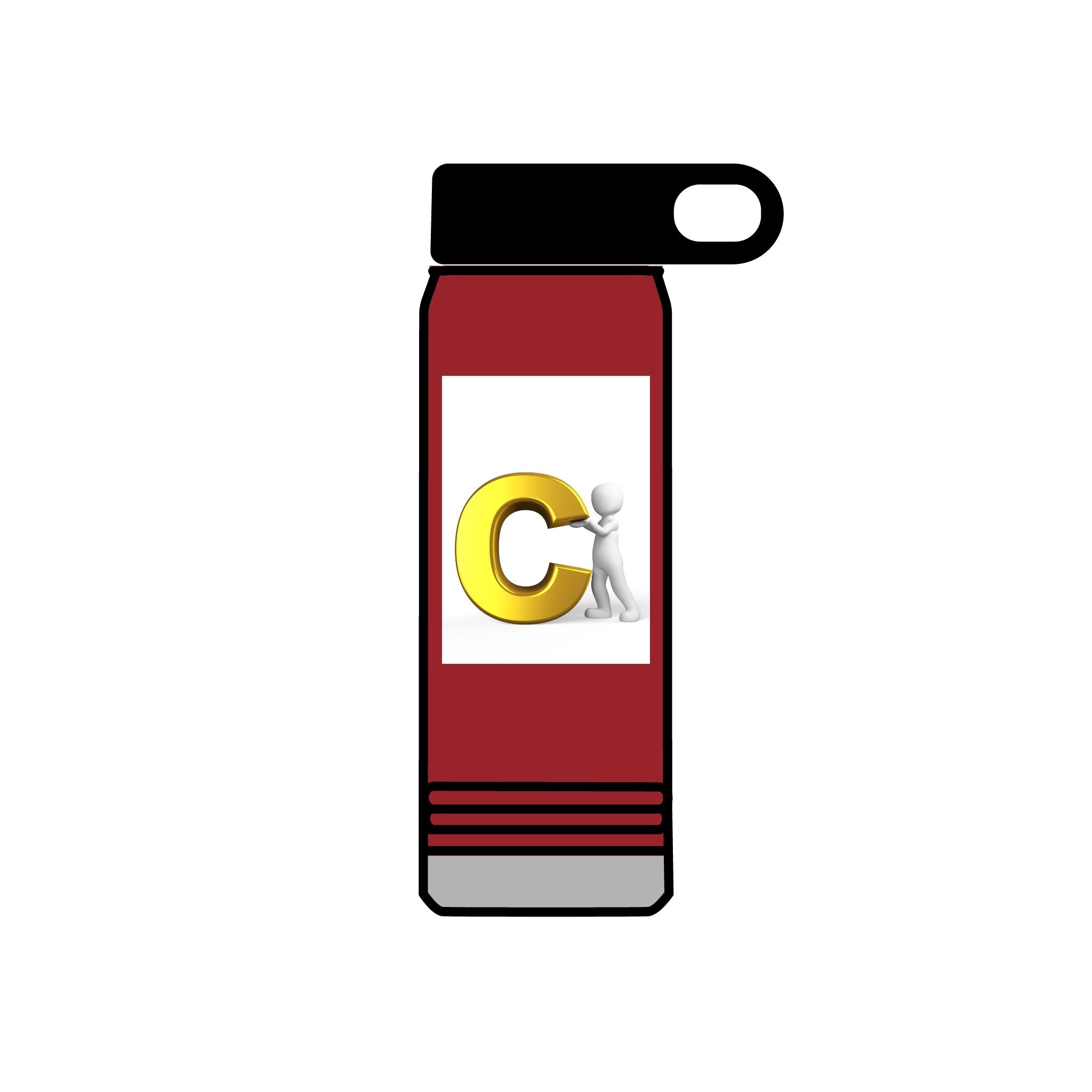 Gold Letter C Logo Water Bottle | 20oz Insulated Bottle