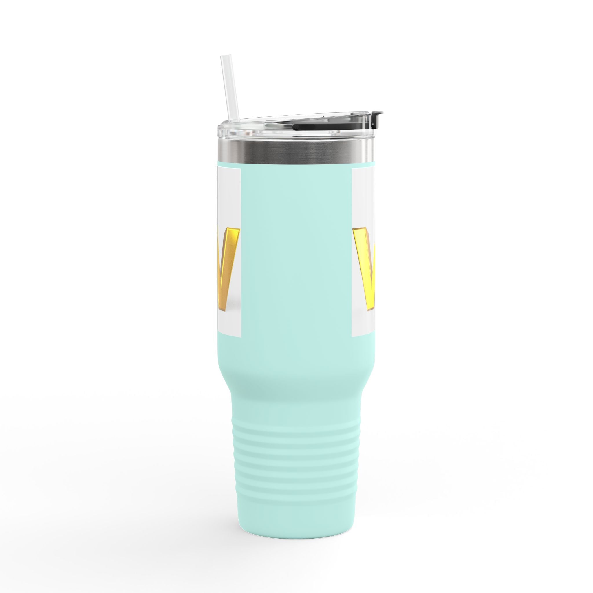 Mug de voyage isotherme 40 oz avec lettre W dorée en 3D et figurine