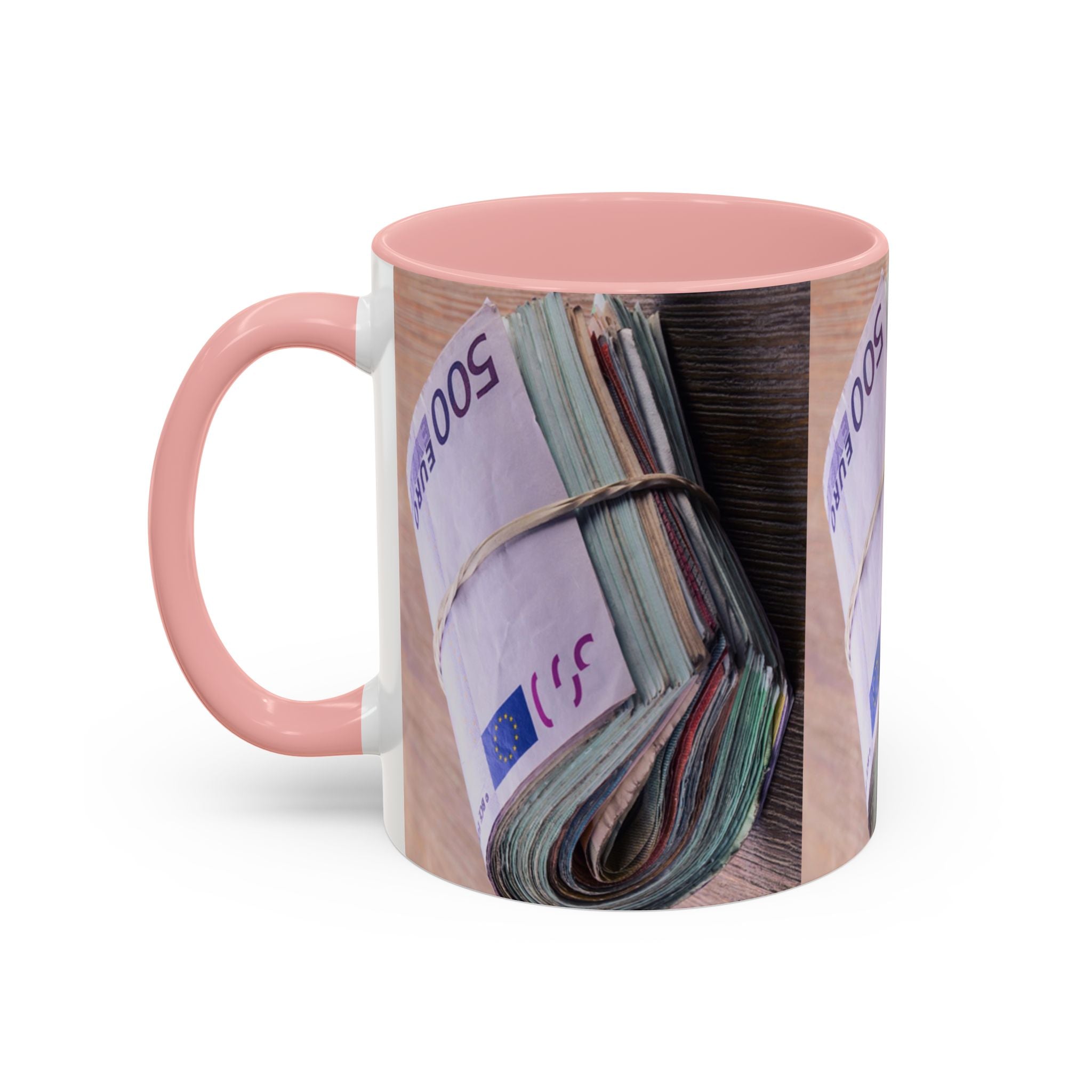 Rolled Euro Banknotes Mug | Accent Coffee Mug 11oz or 15oz