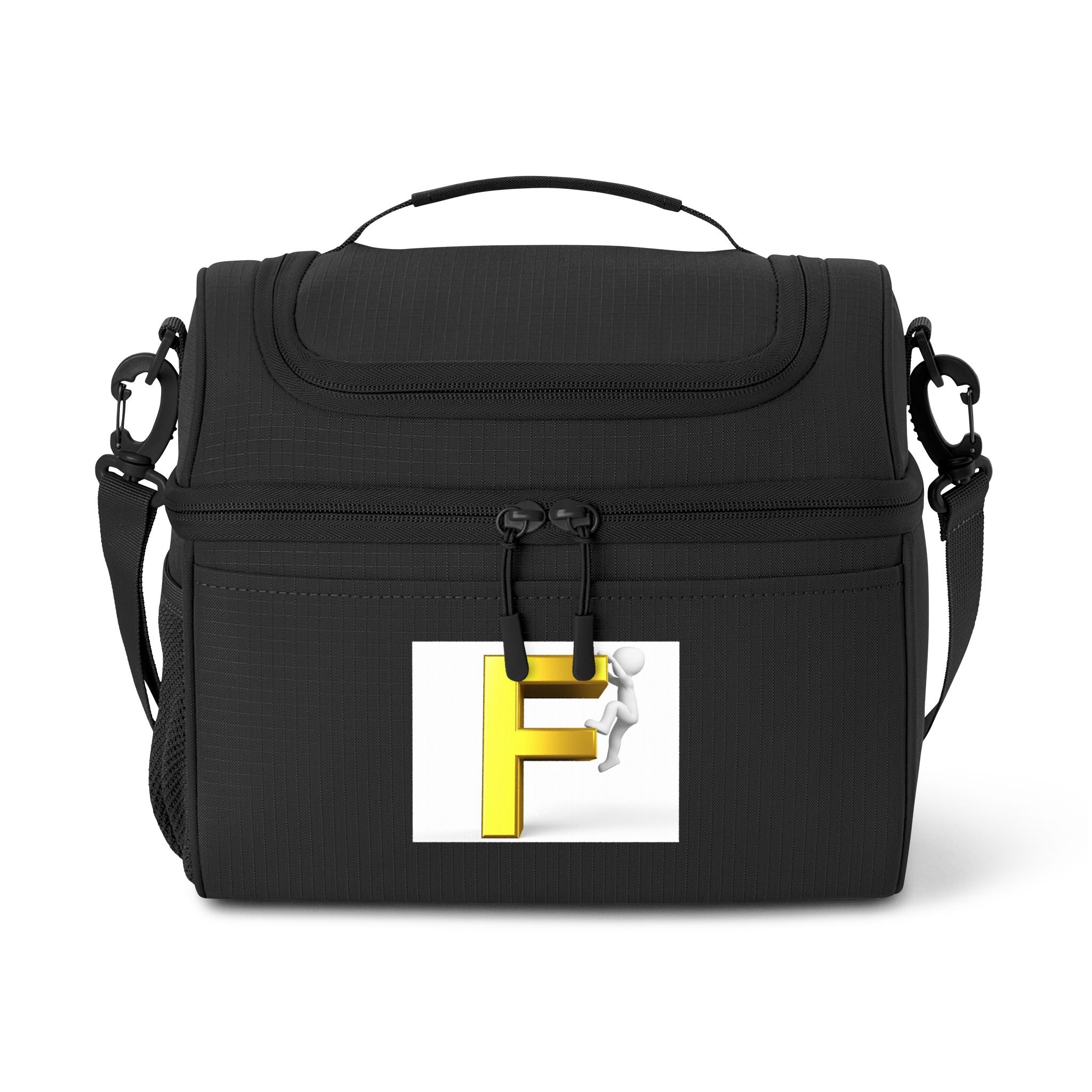 3D Figure Climbing Letter F Cooler Bag | Personalized Initial Lunch Cooler