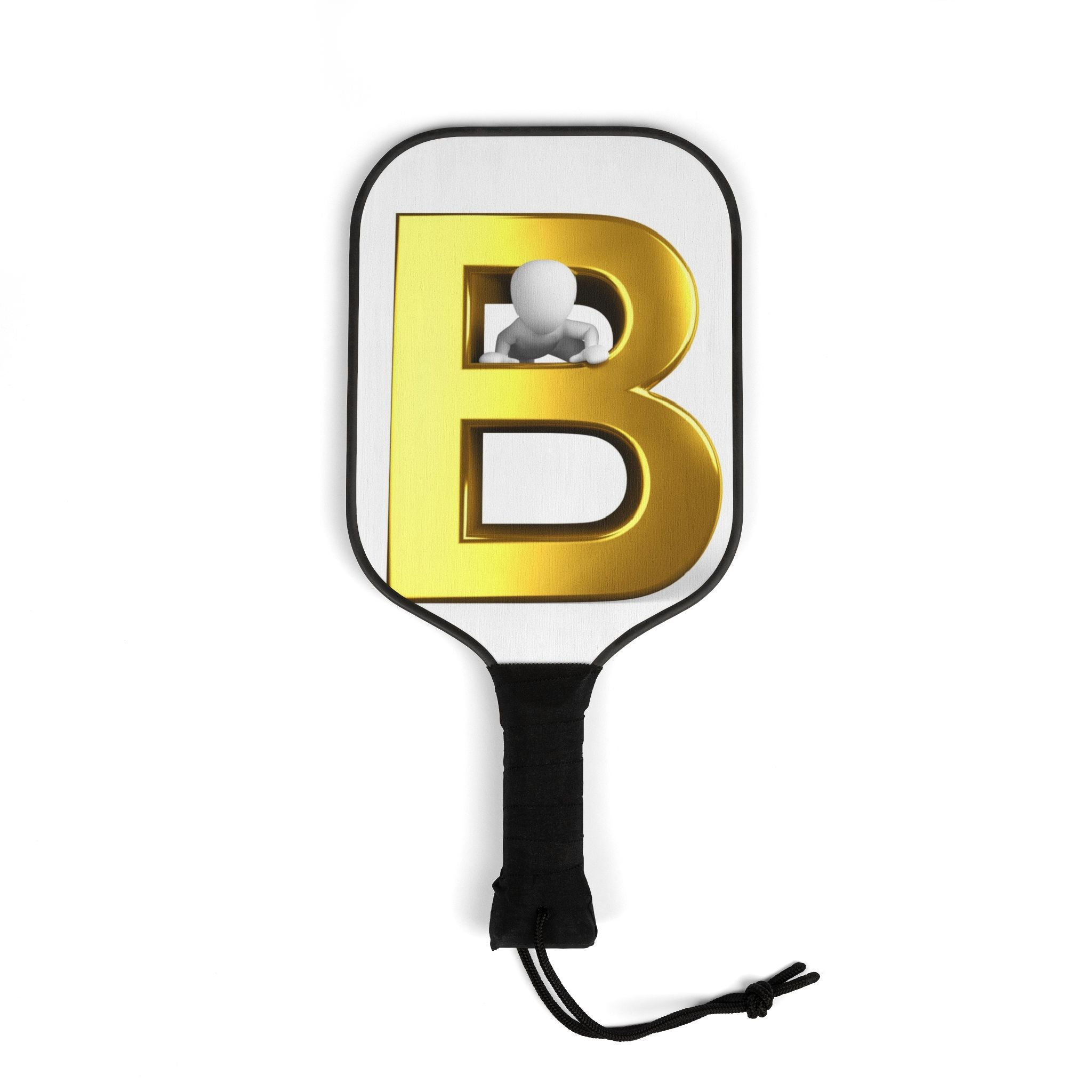 Gold Letter B Pickleball Paddle