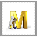 Gold Letter M Monogram coverlet | Woven-Style Coverlet