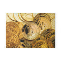 Bitcoin Gold Coins Glass Cutting Board | Cryptocurrency Kitchen Decor