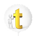 Gold Letter T Balloon 11" Round Balloon