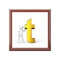 3D Stick Figure with Gold Letter t Jewelry Box | Personalized Keepsake
