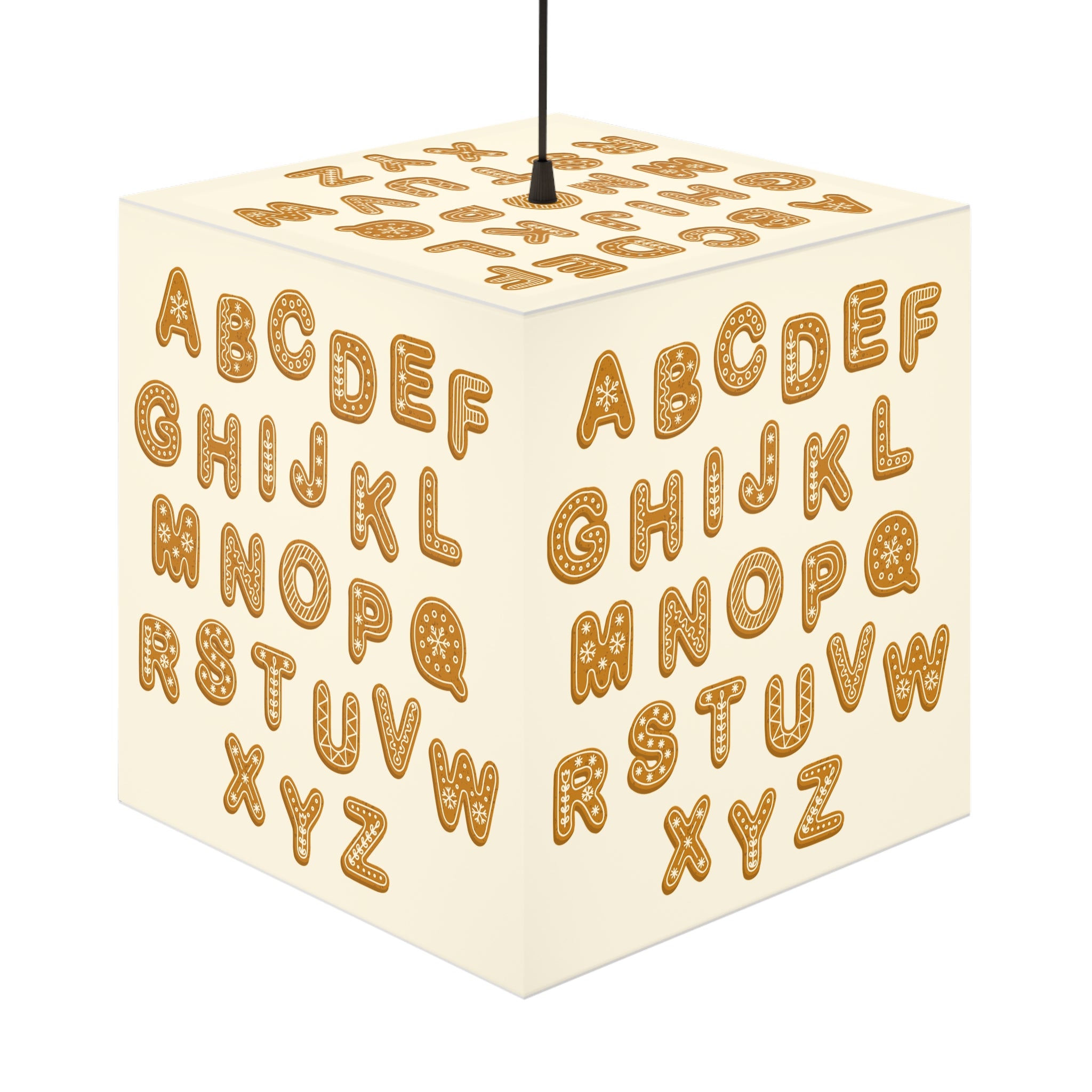 Gingerbread Alphabet Light Cube Lamp | Kids Nursery Nightlight
