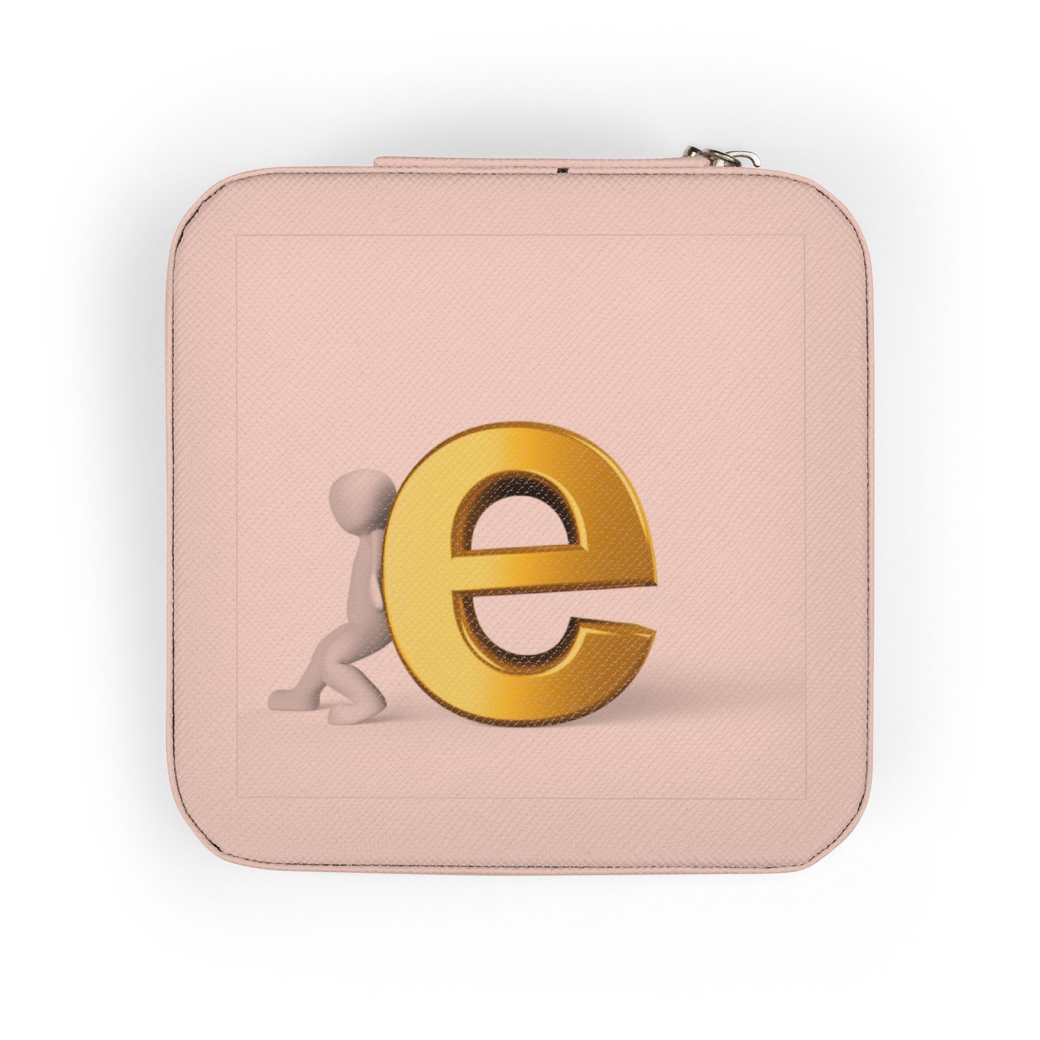 Monogram E Travel Jewelry Case | Compact Square Jewelry Travel Case, Ring and Earring Organizer