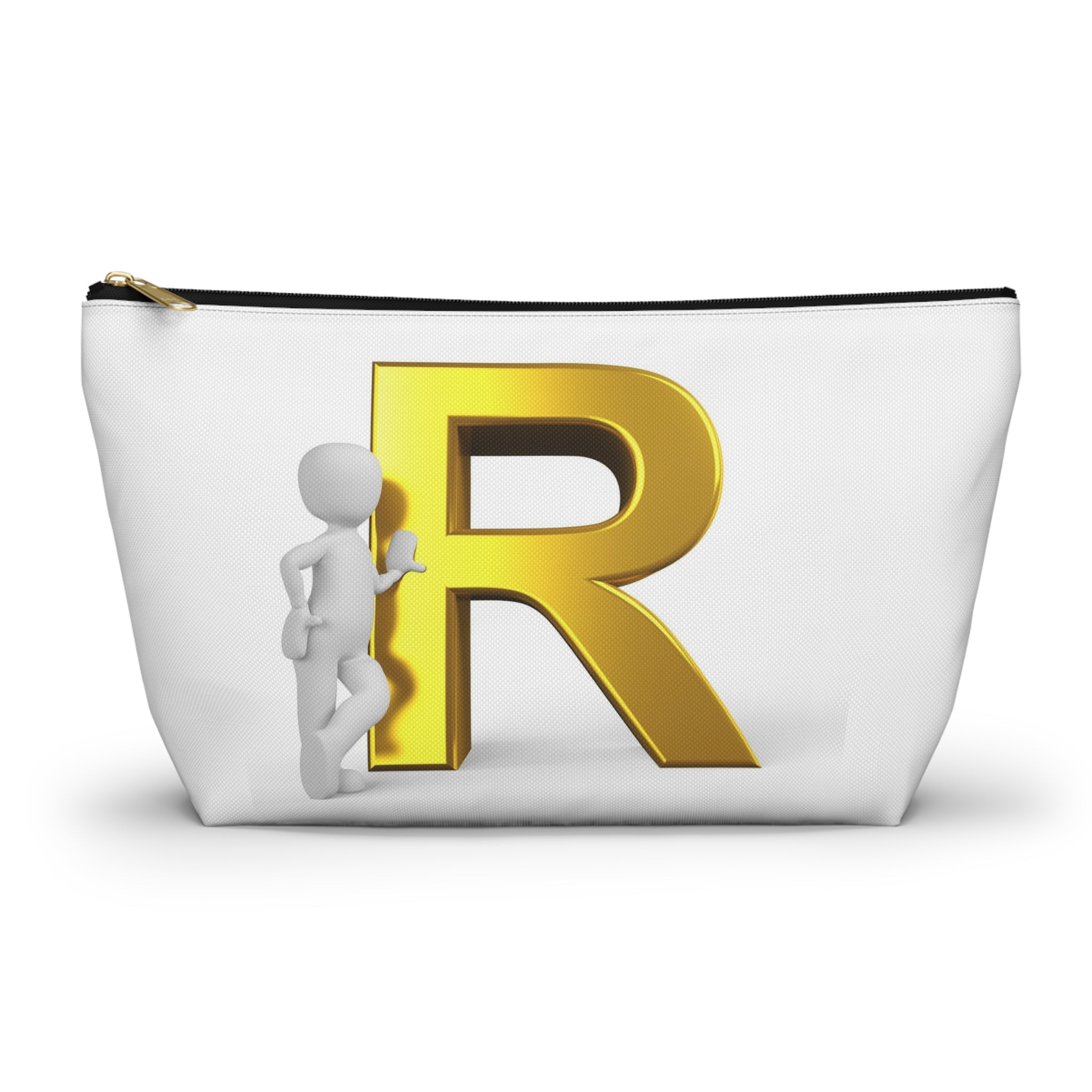 Gold Letter R Initial Accessory Pouch
