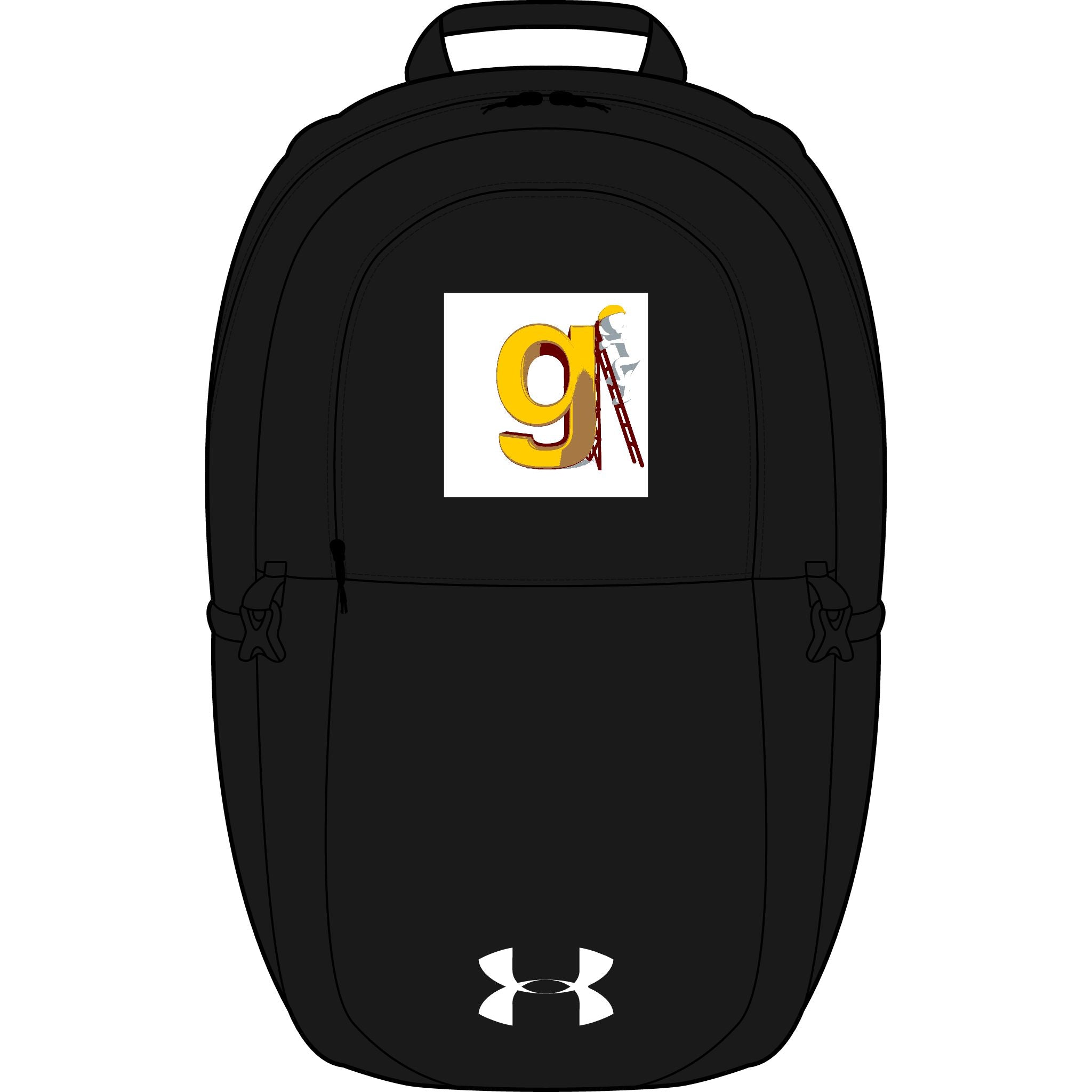 Yellow G Letter with Pencil Backpack | Embroidered Monogram Backpack